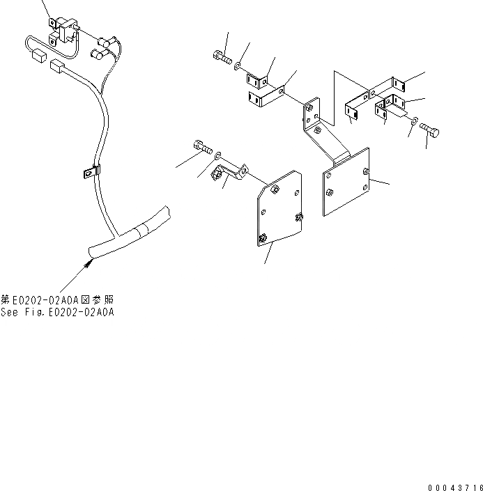 Схема запчастей Komatsu WA380-5 - ПРОВОДКА (ЗАДН. РАМА ЛИНИЯ КОРПУС КРЕПЛЕНИЯ) (ДЛЯ ЭКСТРЕННОГО УПРАВЛЕНИЯ LESS)(№-) ЭЛЕКТРИКА