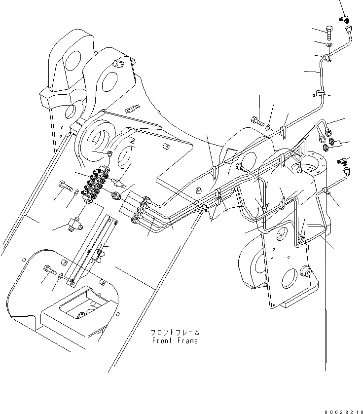 Схема запчастей Komatsu WA380-5 - УДАЛЕННАЯ СМАЗКА (ПЕРЕДН. РАМА ЦЕНТРАЛЬНЫЙ ПАЛЕЦ) (С АВТОМАТИЧ. СМАЗКОЙ) ОСНОВНАЯ РАМА И ЕЕ ЧАСТИ