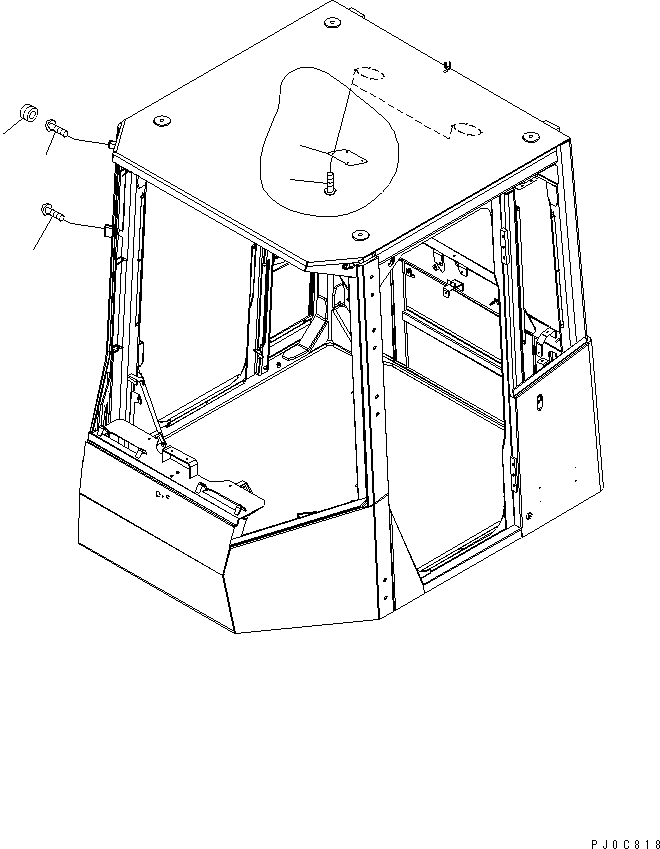 Схема запчастей Komatsu WA380-5 - КАБИНА ROPS (АНТЕННА И ГРОМКОГОВОРИТ.) (ДЛЯ БЕЗ РАДИО) КАБИНА ОПЕРАТОРА И СИСТЕМА УПРАВЛЕНИЯ