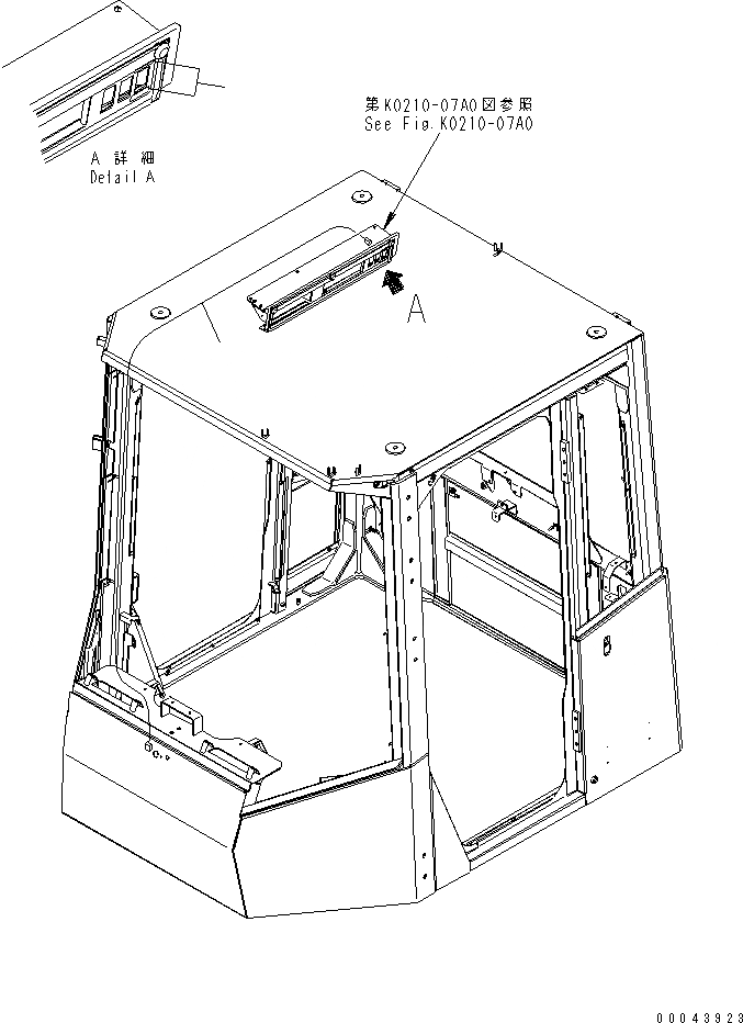 Схема запчастей Komatsu WA380-5 - КАБИНА ROPS (ПЕРЕКЛЮЧАТЕЛЬ НАСОС CUT-OFF) КАБИНА ОПЕРАТОРА И СИСТЕМА УПРАВЛЕНИЯ