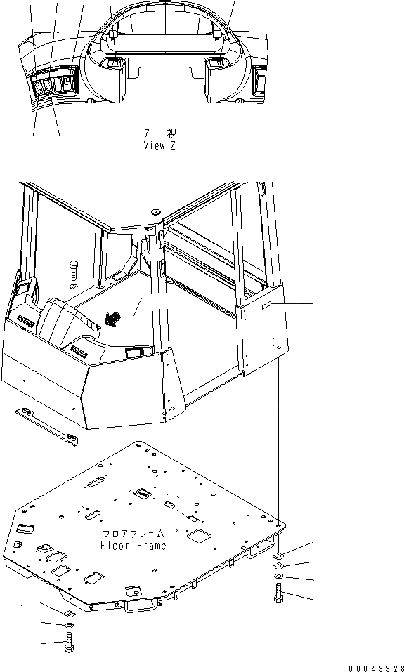 Схема запчастей Komatsu WA380-5 - ВЕРХН. ЗАЩИТА НАВЕС (ТАБЛИЧКИ) КАБИНА ОПЕРАТОРА И СИСТЕМА УПРАВЛЕНИЯ