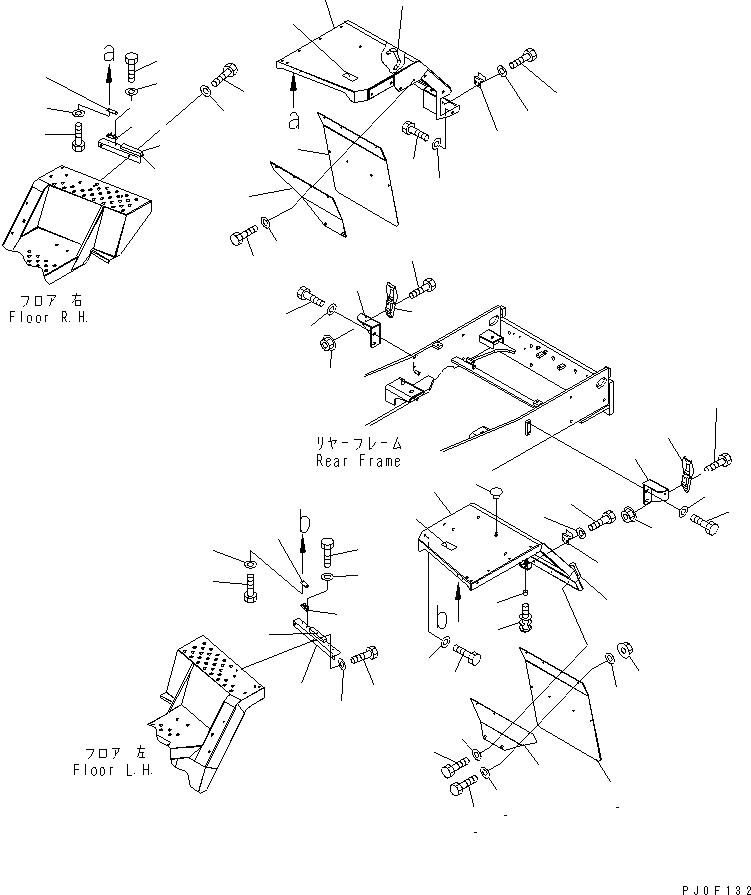 Схема запчастей Komatsu WA380-5 - ЗАДН. КРЫЛО (КРОМЕ ЯПОН.) ЧАСТИ КОРПУСА