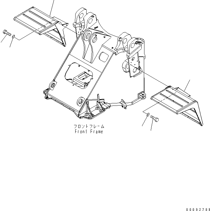 Схема запчастей Komatsu WA380-5 - ПЕРЕДН. КРЫЛО ЧАСТИ КОРПУСА