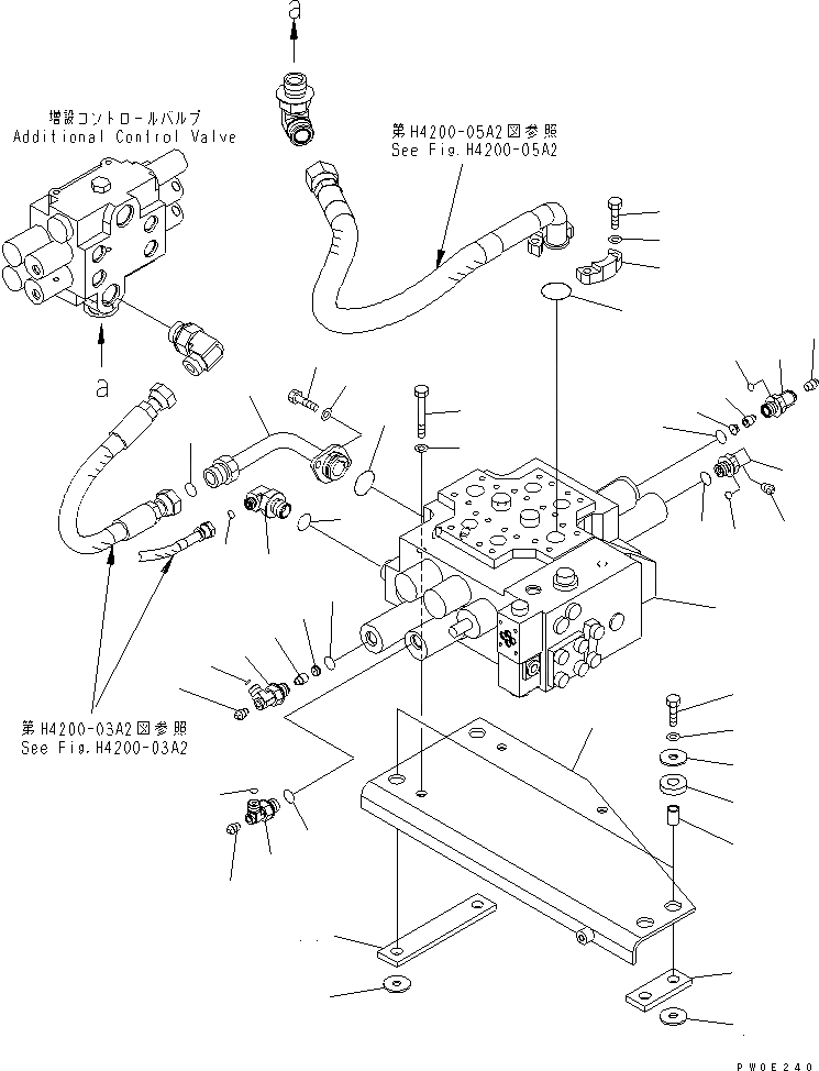 Схема запчастей Komatsu WA380-5 - ОСНОВН. КЛАПАН (ДЛЯ ДОПОЛН. 2-Х СЕКЦИОНН. КЛАПАН И СОЕДИНИТ. УСТР-ВО) ГИДРАВЛИКА