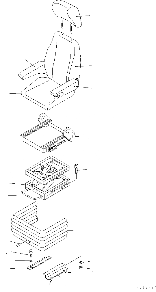 Схема запчастей Komatsu WA380-5 - СИДЕНЬЕ ОПЕРАТОРА (ВОЗД. SUSPENTION) (ISRING HAUSEN) КАБИНА ОПЕРАТОРА И СИСТЕМА УПРАВЛЕНИЯ