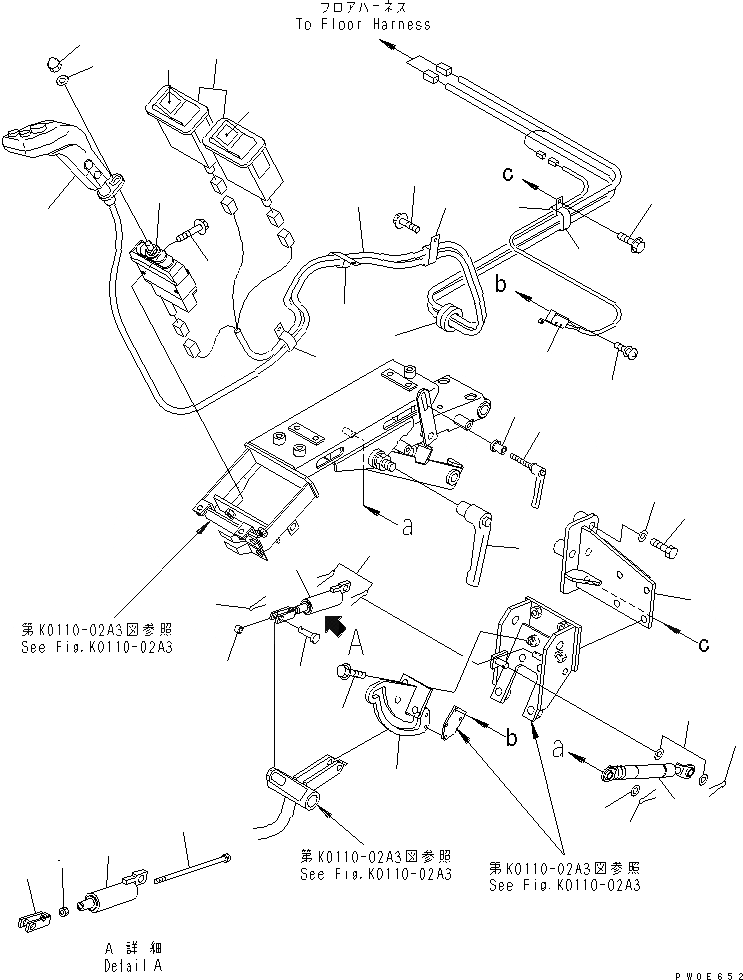 Схема запчастей Komatsu WA380-5 - JOY-STICK РУЛЕВ. УПРАВЛЕНИЕ (РЫЧАГ) КАБИНА ОПЕРАТОРА И СИСТЕМА УПРАВЛЕНИЯ