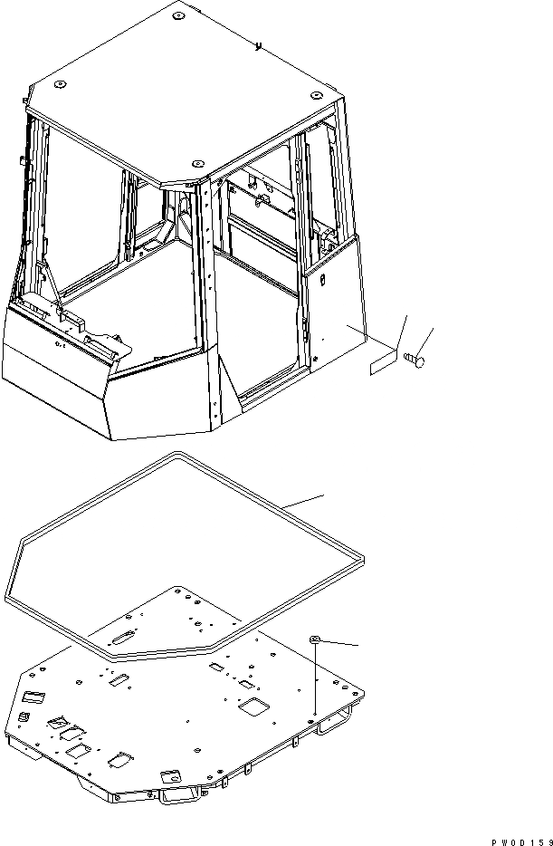 Схема запчастей Komatsu WA380-5 - КАБИНА ROPS (УПЛОТНЕНИЯ И ПЛАСТИНЫS) КАБИНА ОПЕРАТОРА И СИСТЕМА УПРАВЛЕНИЯ
