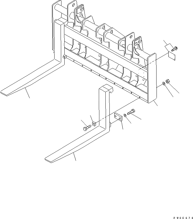 Схема запчастей Komatsu WA380-5 - ВИЛЫ РАБОЧЕЕ ОБОРУДОВАНИЕ