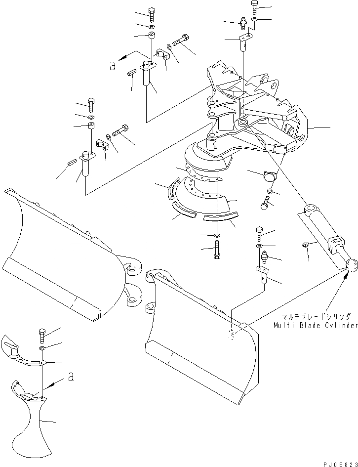 Схема запчастей Komatsu WA380-5 - ОТВАЛ (НЕСУЩИЙ ЭЛЕМЕНТ) (С СОЕДИНИТ. УСТР-ВО MULTI ОТВАЛ) (С SHOCK CANCEL ОТВАЛ)(№-7) РАБОЧЕЕ ОБОРУДОВАНИЕ