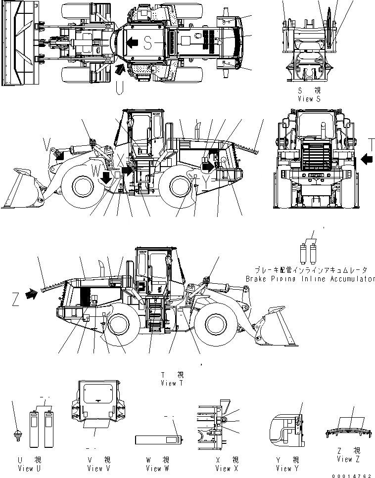 Схема запчастей Komatsu WA380-5 - МАРКИРОВКА (ДЛЯ УДАЛЕННАЯ СМАЗКА) МАРКИРОВКА