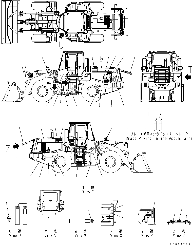 Схема запчастей Komatsu WA380-5 - МАРКИРОВКА (ДЛЯ АВТОМАТИЧ. СМАЗ.) МАРКИРОВКА
