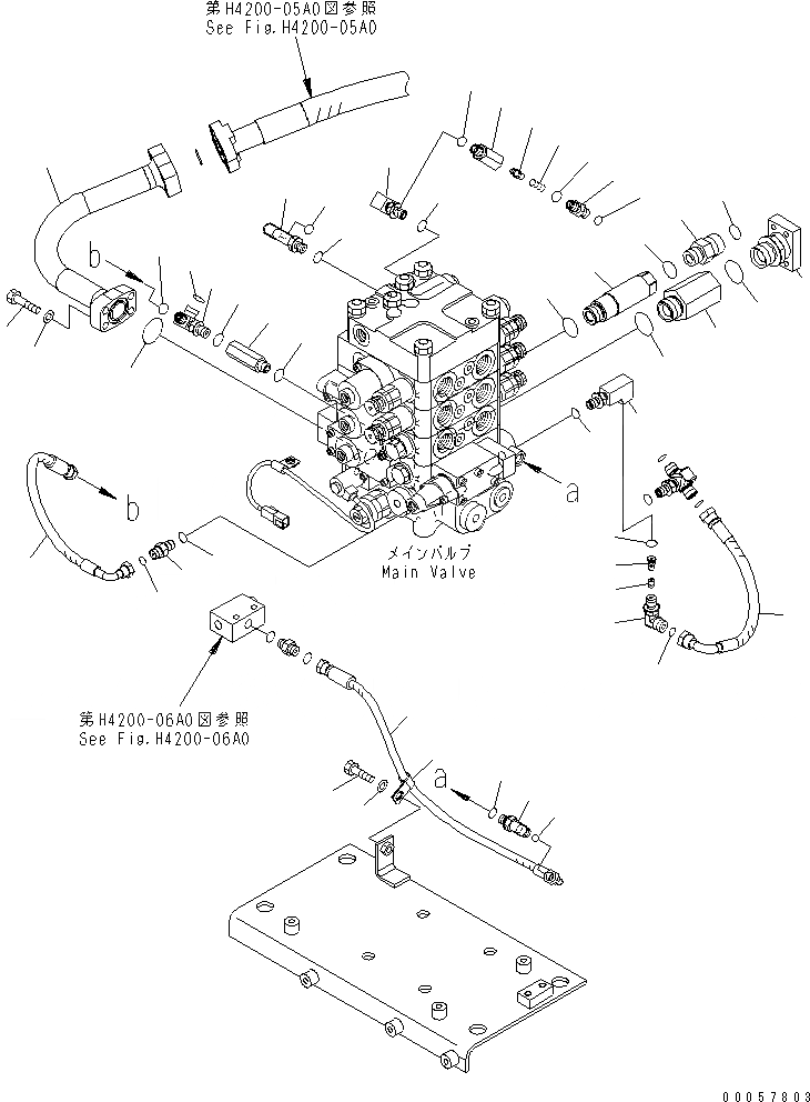 Схема запчастей Komatsu WA380-6 - ОСНОВН. КЛАПАН (ПАТРУБОК) (ДЛЯ 3-Х СЕКЦИОНН. КОНТРОЛЬН. КЛАПАН)(№-) ГИДРАВЛИКА