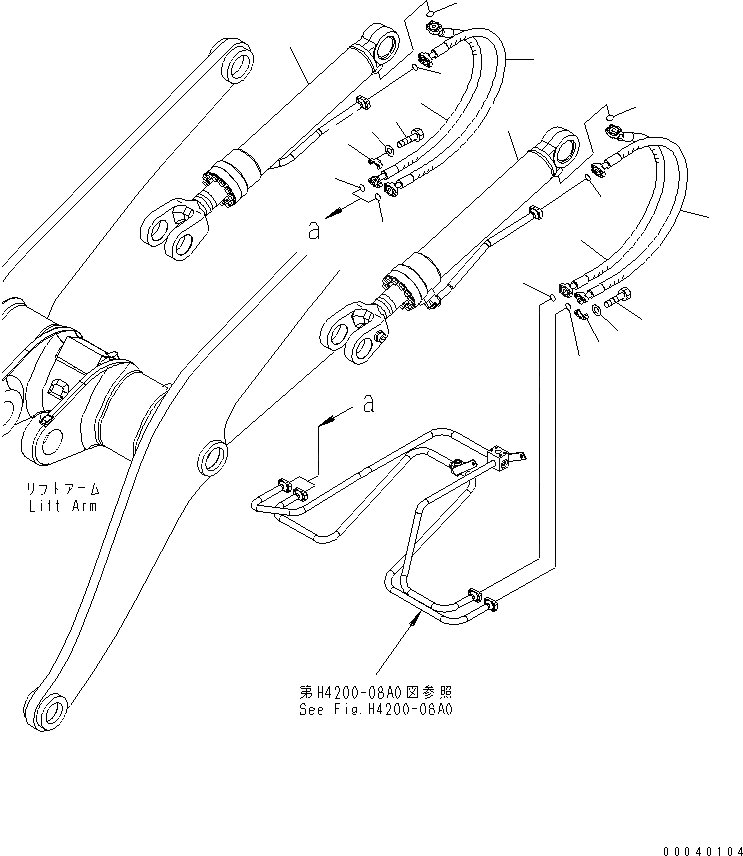 Схема запчастей Komatsu WA380-6 - ГИДРОЦИЛИНДР ПОДЪЕМА (ДЛЯ КРОМЕ ЯПОН.)(№-) РАБОЧЕЕ ОБОРУДОВАНИЕ