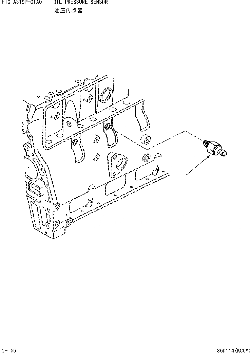 Схема запчастей Komatsu WA380-DZ-3 - МАСЛ. ДАТЧИК ДАВЛЕНИЯ [ДВИГАТЕЛЬ SD(KCCM) SERIAL NO. И UP]