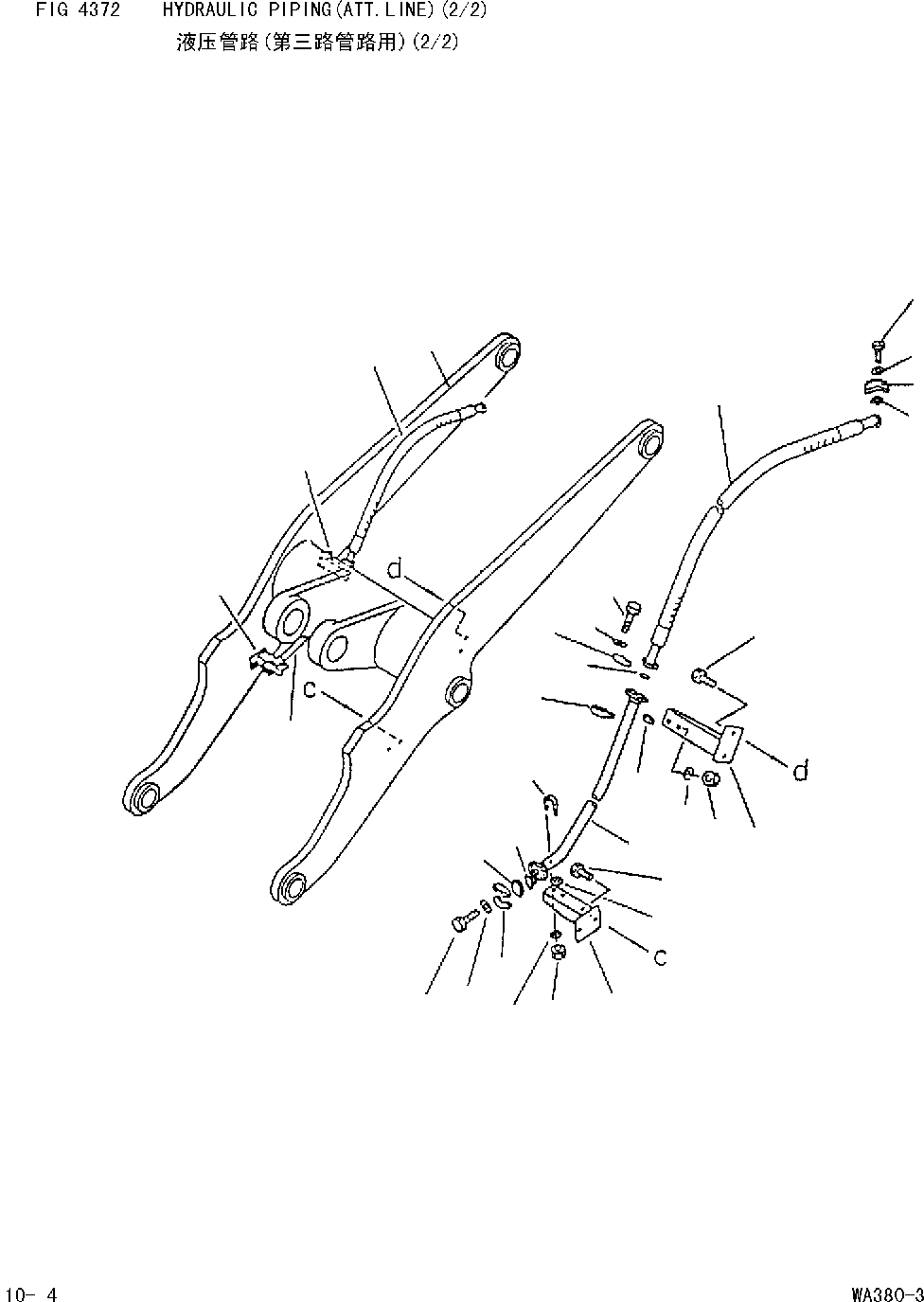 Схема запчастей Komatsu WA380-DZ-3 - ГИДРОЛИНИЯ(НАВЕСН.ОБОРУДЛИНИЯ)(/) [НАВЕСН.ОБОРУД OPT ]