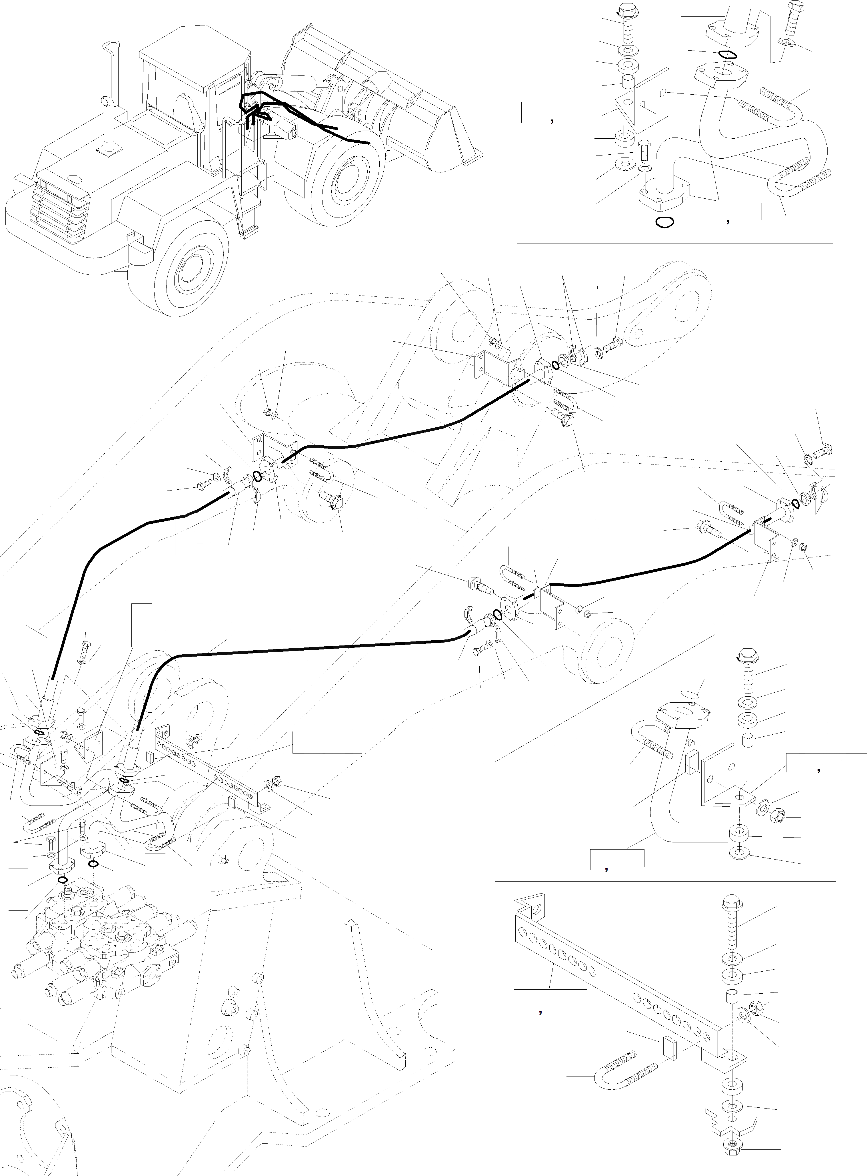 Схема запчастей Komatsu WA380-3 - ТРУБЫS ДЛЯ АКСЕССУАРЫ ОБОРУД-Е ГИДРАВЛИКА