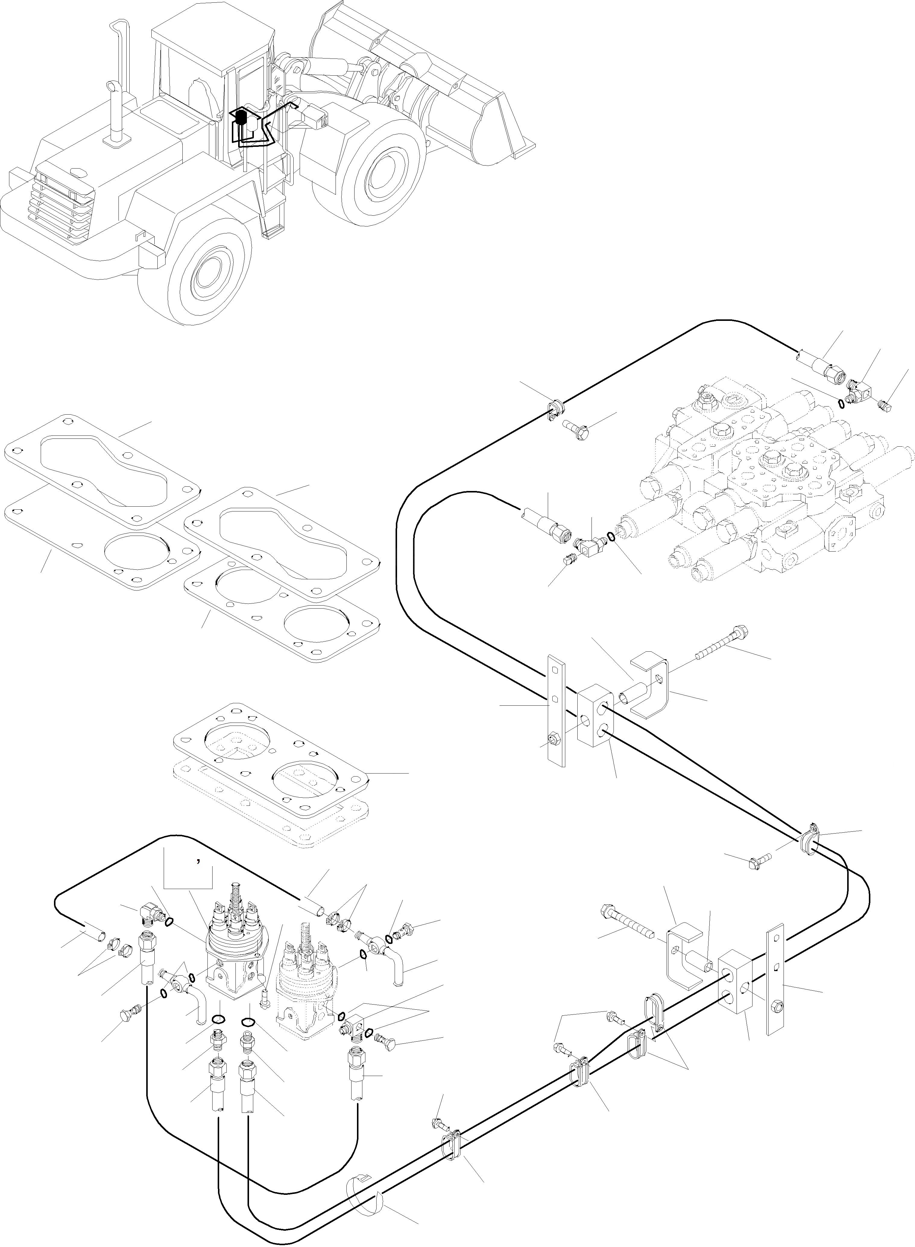 Схема запчастей Komatsu WA380-3 - ТРУБЫS ДЛЯ АКСЕССУАРЫ ОБОРУД-Е ГИДРАВЛИКА