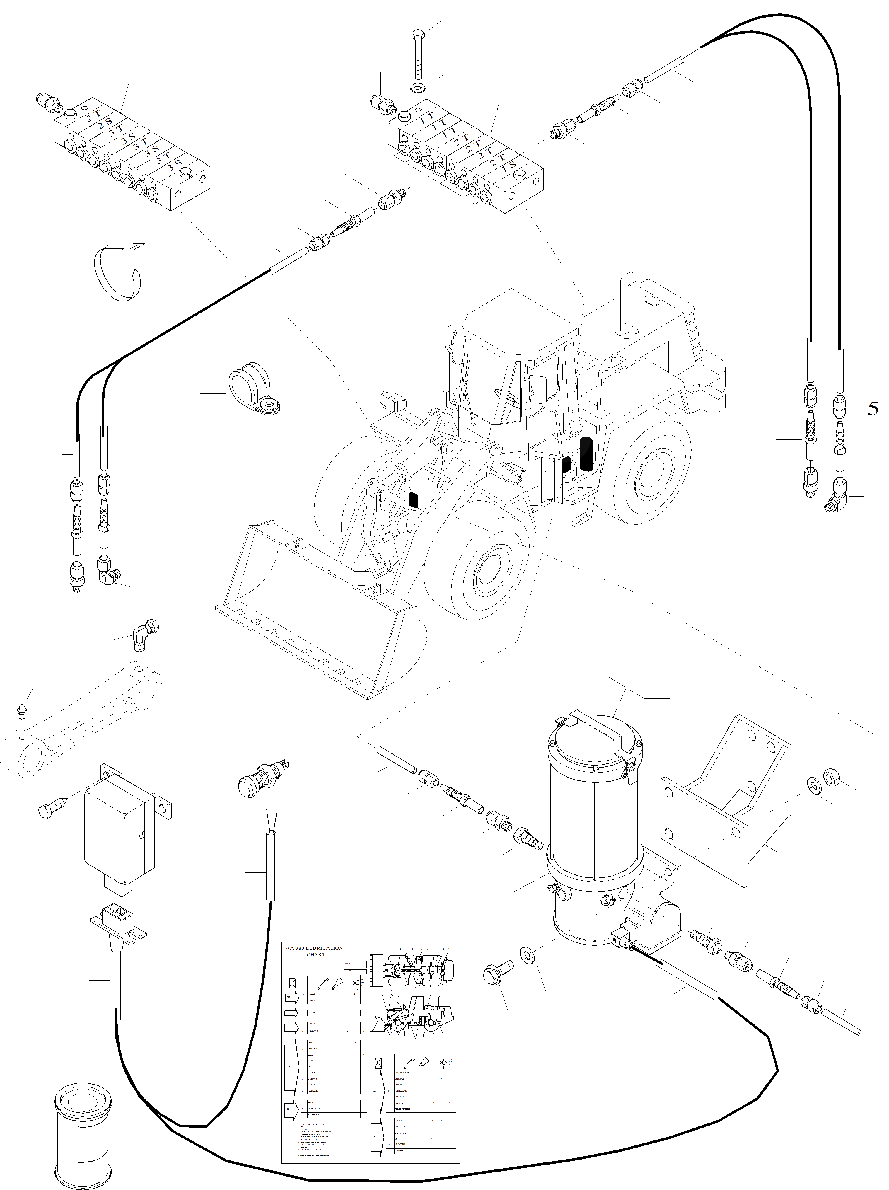 Схема запчастей Komatsu WA380-3 - CENTRAL СМАЗКА ОБОРУД-Е