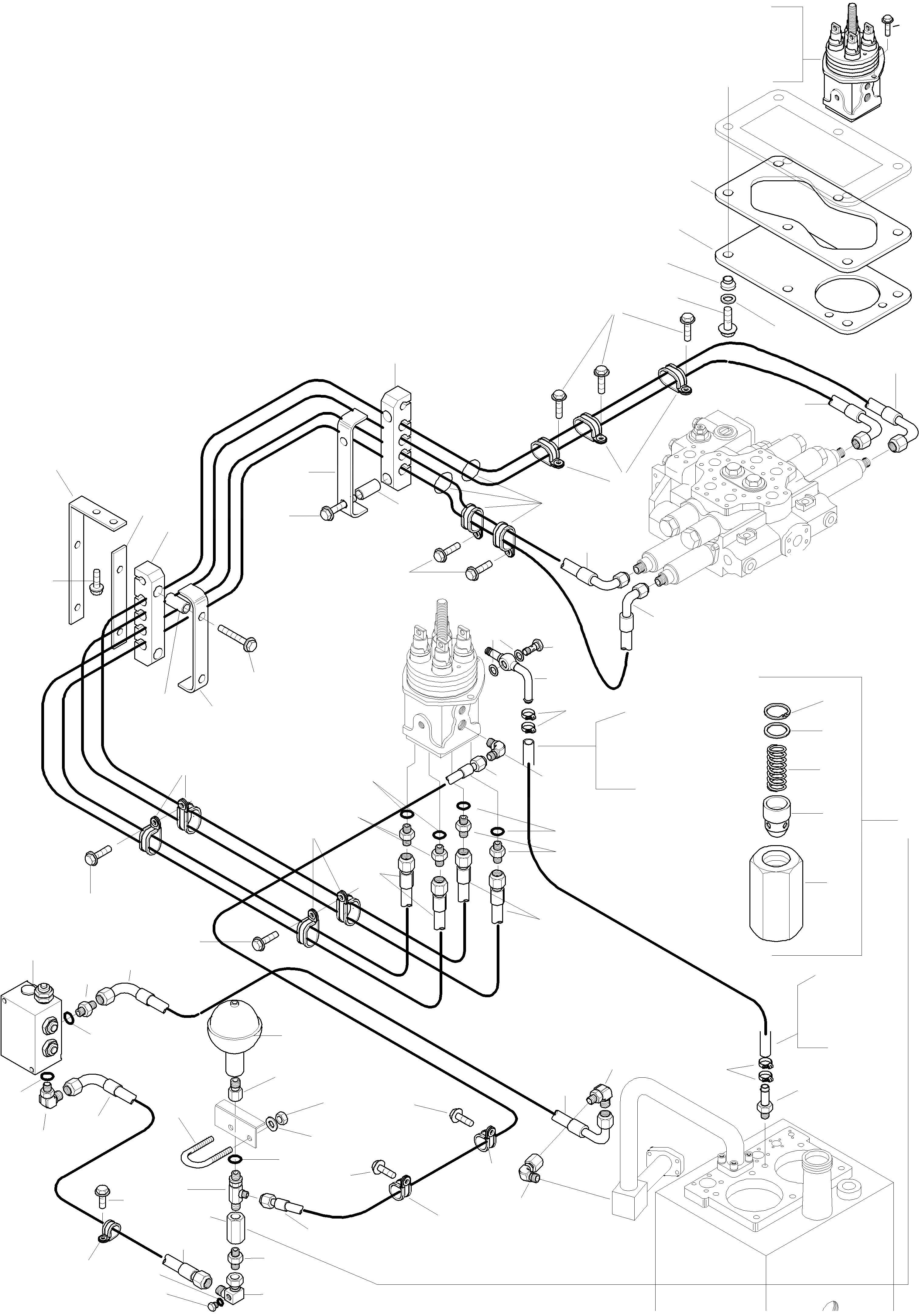 Схема запчастей Komatsu WA380-3 - ТРУБЫS ДЛЯ УДАЛЕНН. УПРАВЛЯЮЩ. КЛАПАН, TWO WAYS ГИДРАВЛИКА