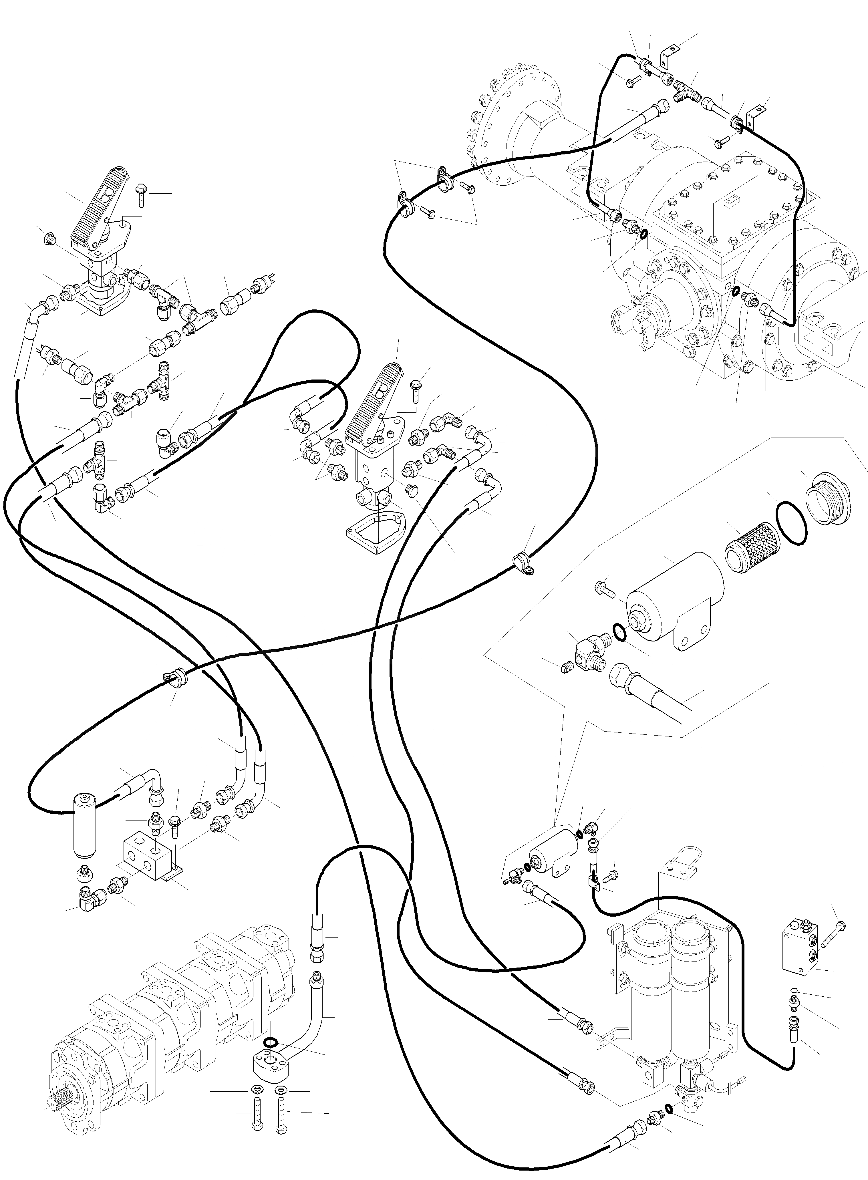 Схема запчастей Komatsu WA380-3 - ТОРМОЗНАЯ ГИДРОЛИНИЯ, ПЕРЕДНИЙ МОСТ 9 ТОРМОЗ. СИСТЕМА