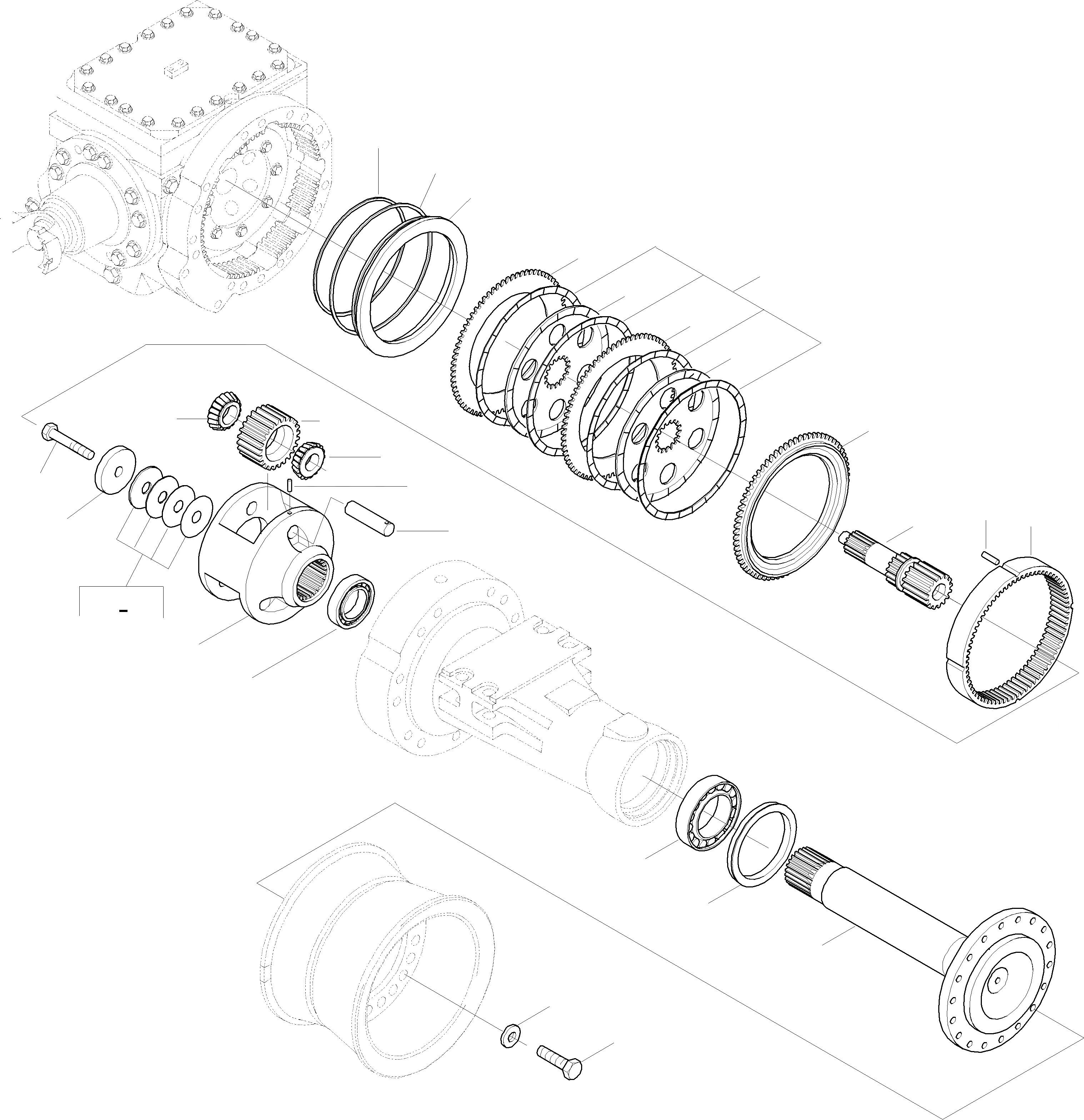 Схема запчастей Komatsu WA380-3 active - ТОРМОЗ. 8 ПЕРЕДНИЙ МОСТ