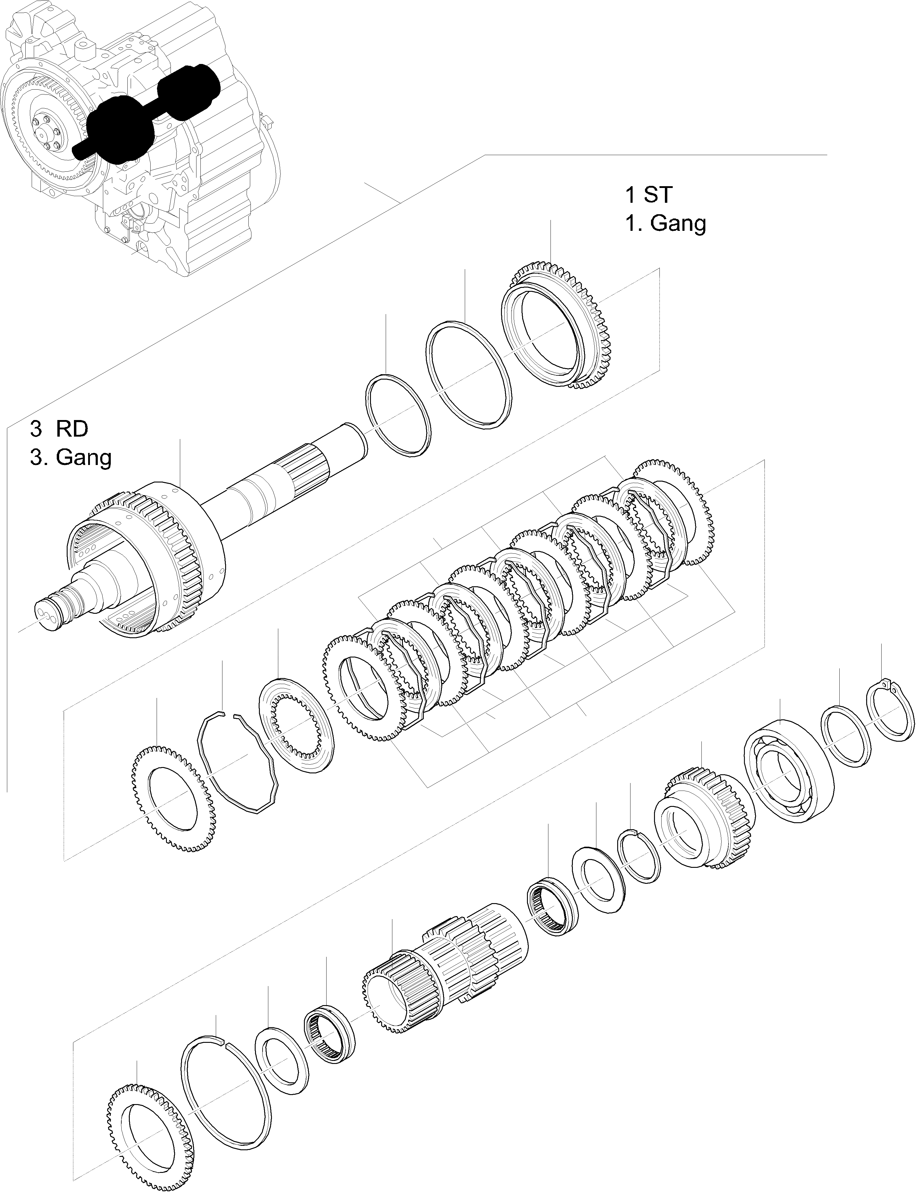 Схема запчастей Komatsu WA380-3 active - ПРИВОДS И ВАЛS, МУФТА, I ТРАНСМИССИЯ, КРЕСТОВИНА