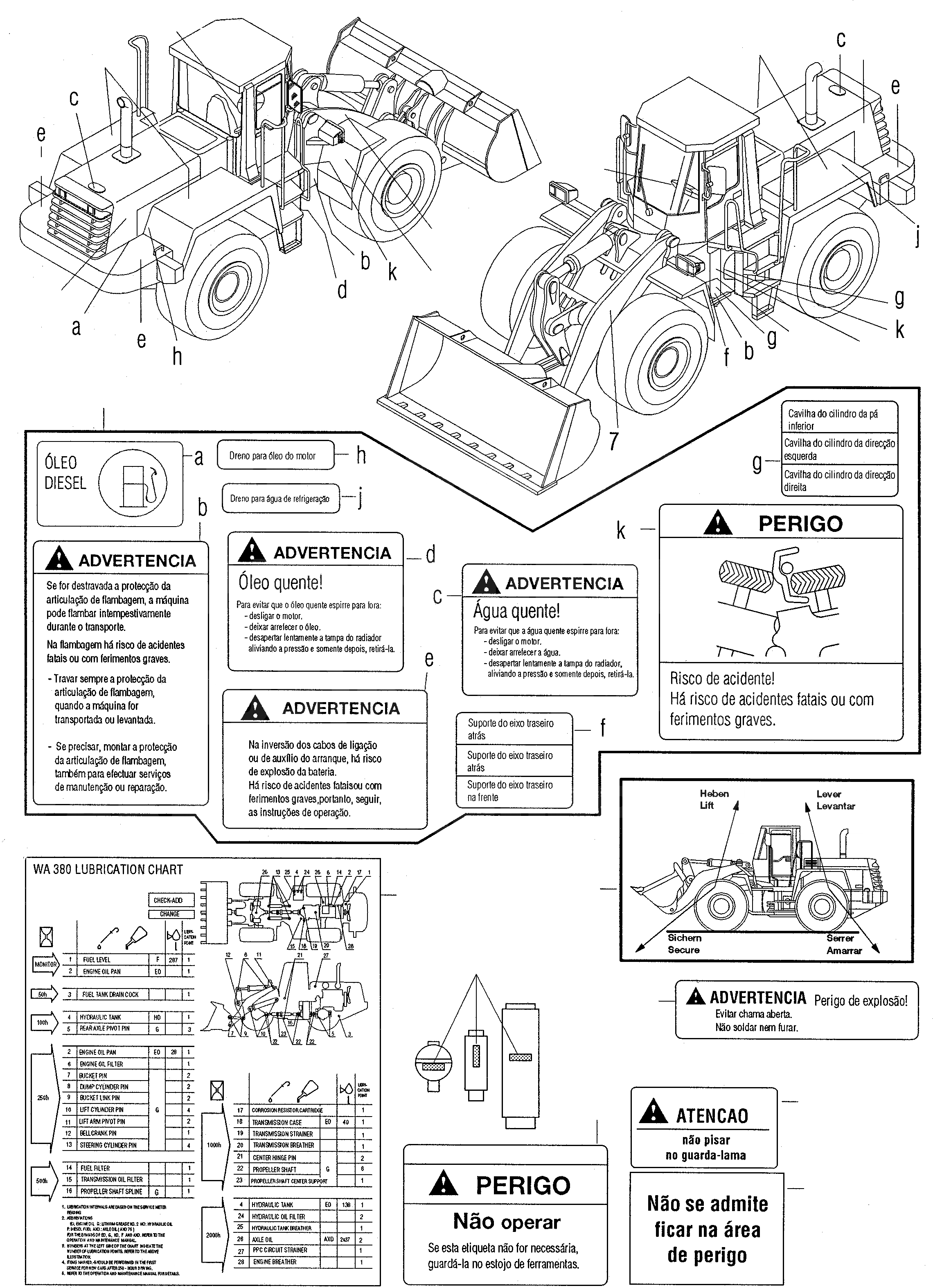 Схема запчастей Komatsu WA380-3 active - ТАБЛИЧКИS, ПОРТУГАЛ. ИНСТРУМЕНТ, АКСЕССУАРЫ, БУКВЕНН.