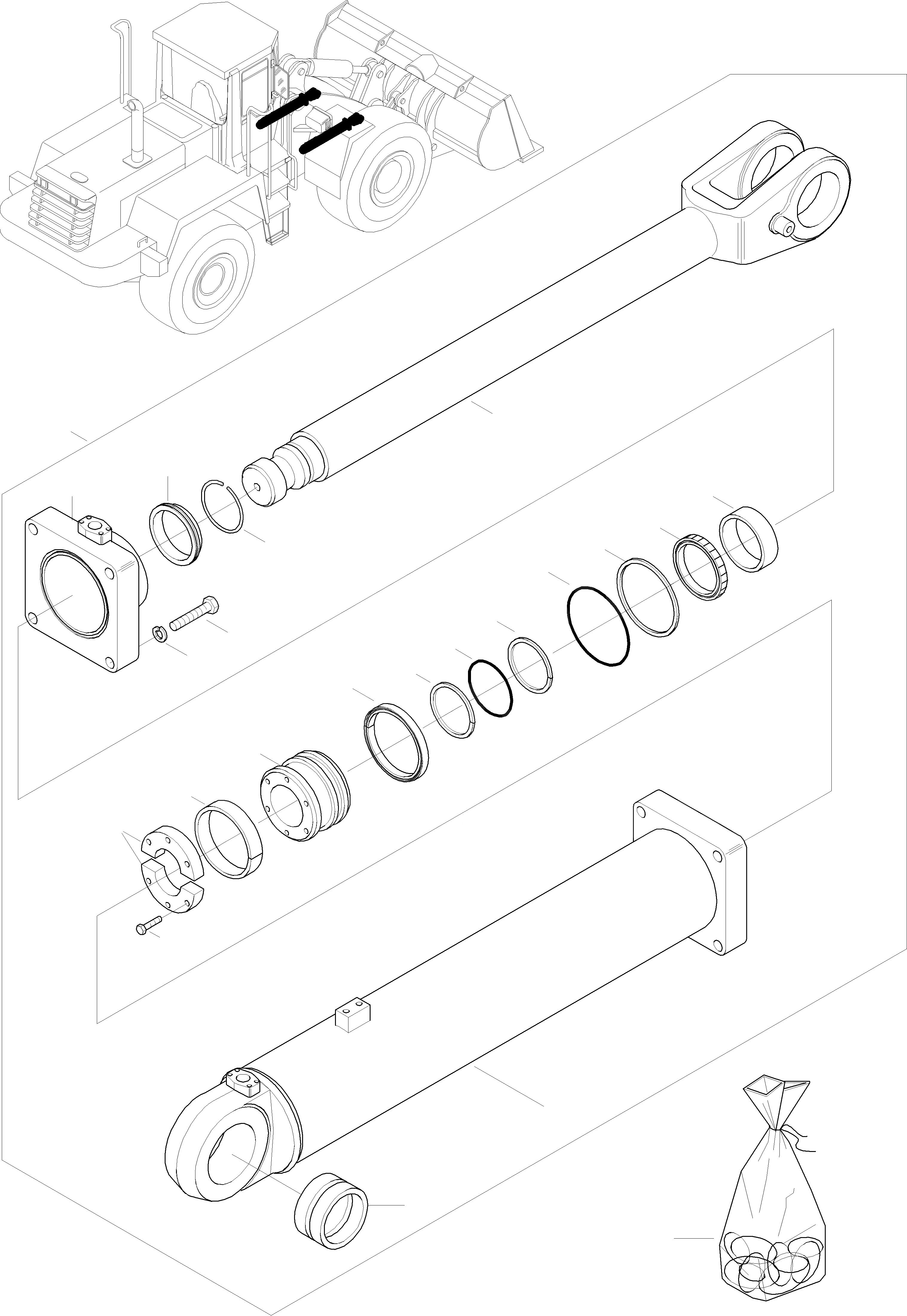 Схема запчастей Komatsu WA380-3 active - ГИДРОЦИЛИНДР ПОДЪЕМА ГИДРАВЛИКА