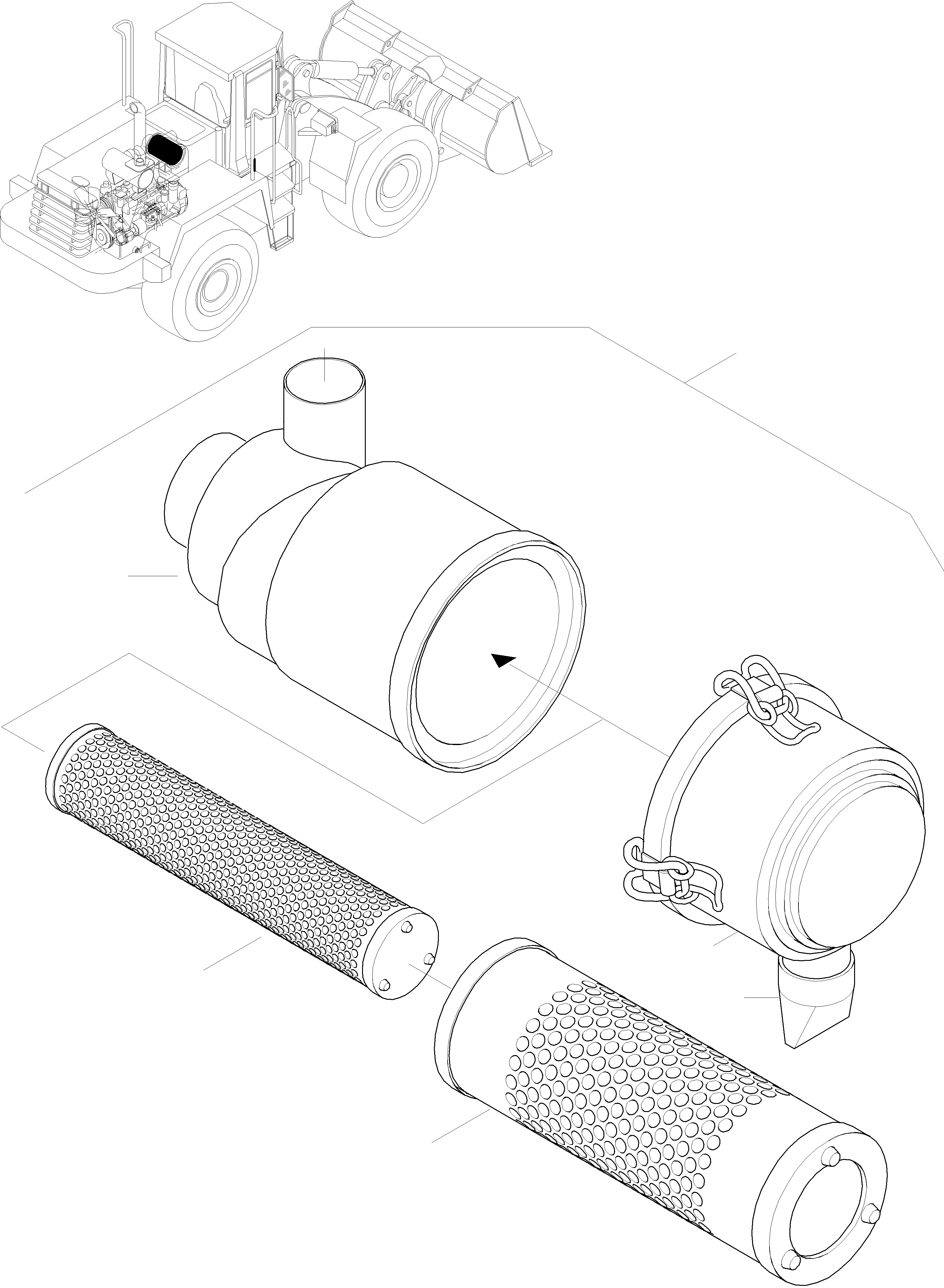 Схема запчастей Komatsu WA380-3 active - ВОЗДУХООЧИСТИТЕЛЬ ДВИГАТЕЛЬ, КРЕПЛЕНИЕ ДВИГАТЕЛЯ