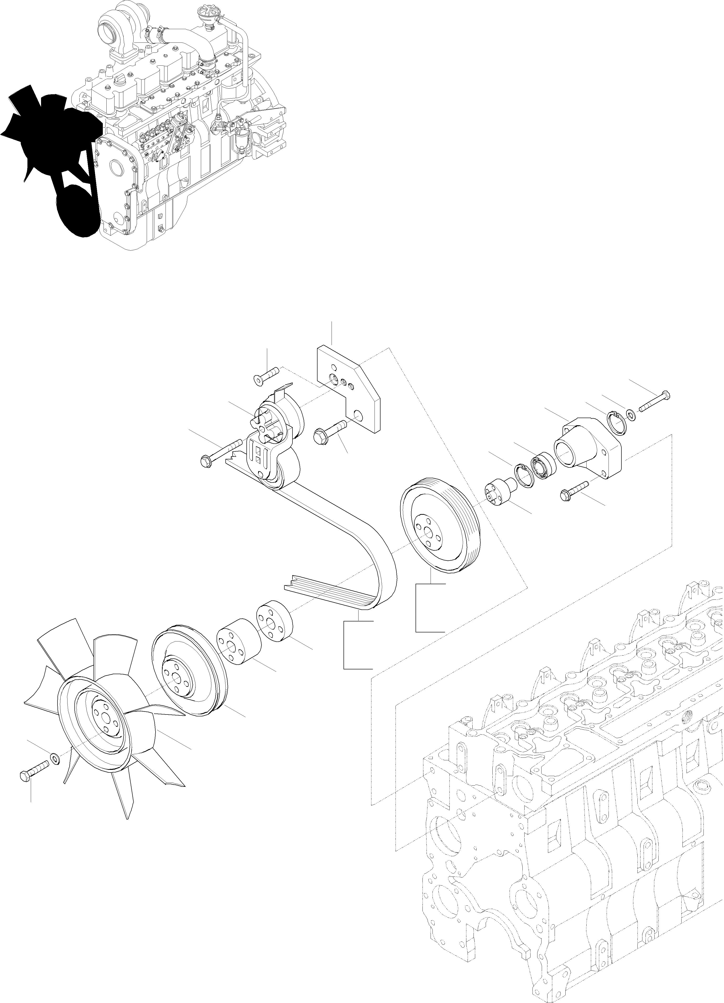 Схема запчастей Komatsu WA380-3 active - ВЕНТИЛЯТОР ДВИГАТЕЛЬ, КРЕПЛЕНИЕ ДВИГАТЕЛЯ