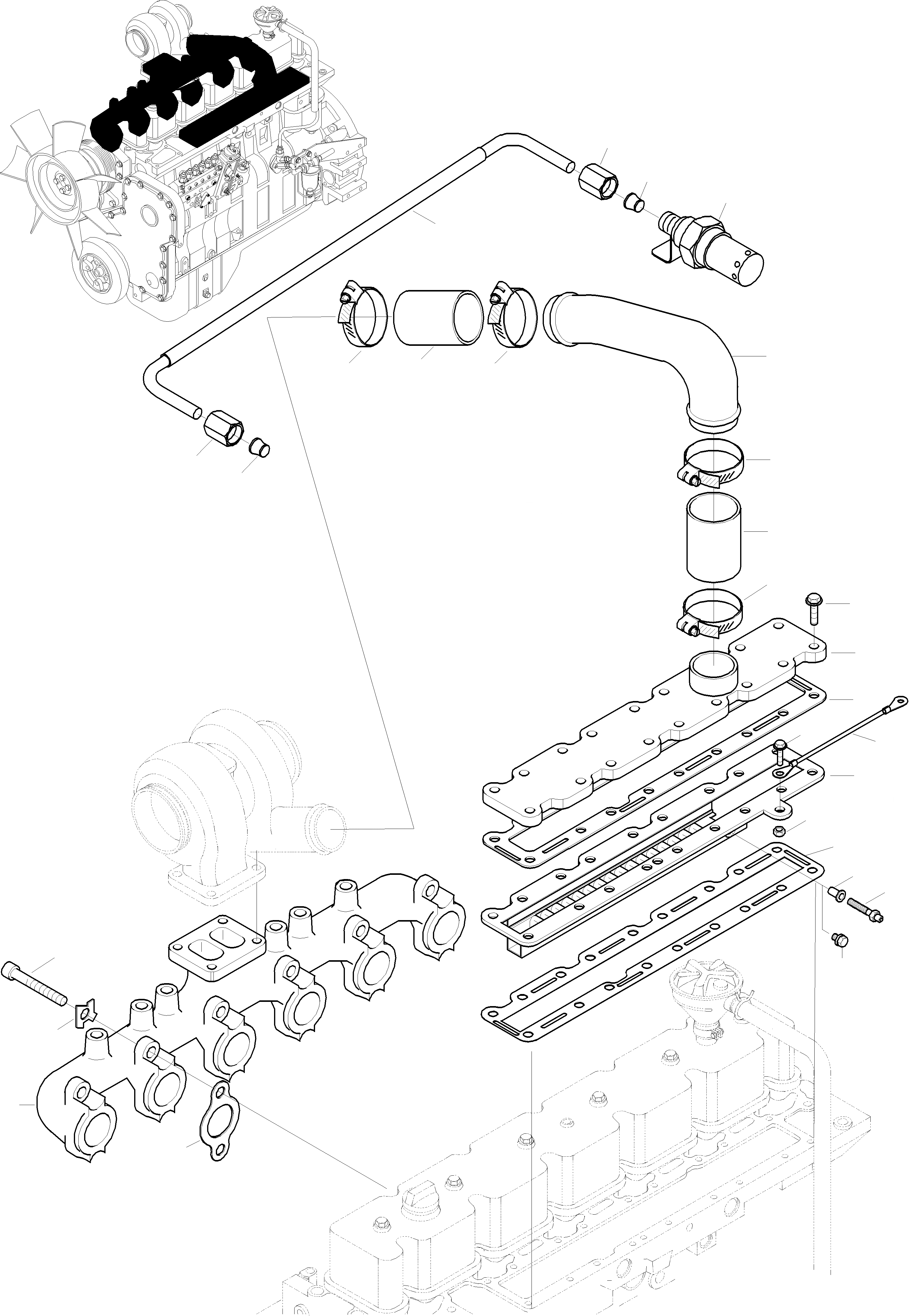 Схема запчастей Komatsu WA380-3 active - INTAKE КОЛЛЕКТОР, ТУРБОНАГНЕТАТЕЛЬ ДВИГАТЕЛЬ, КРЕПЛЕНИЕ ДВИГАТЕЛЯ
