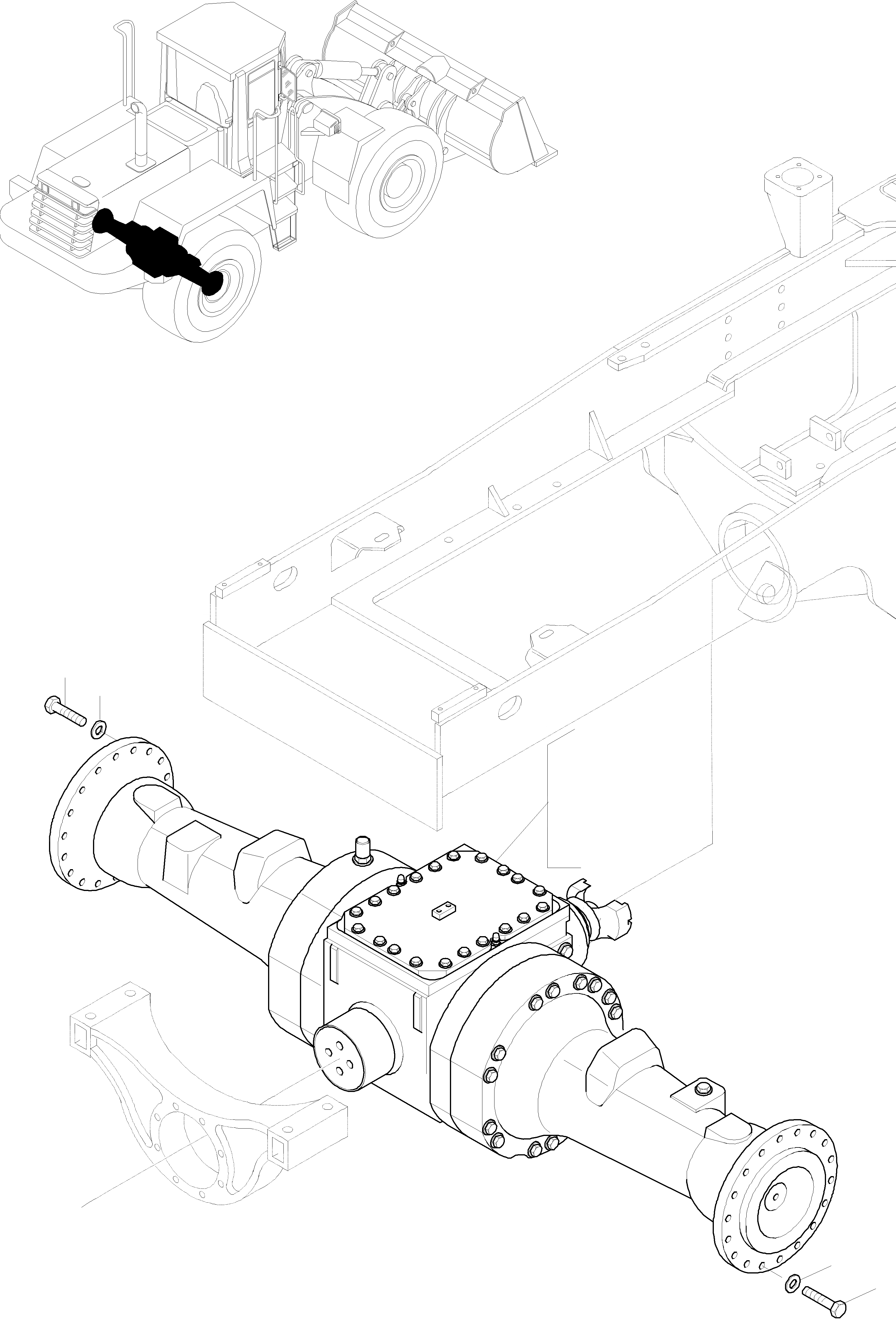 Схема запчастей Komatsu WA380-3 active - ЗАДН. МОСТ ЗАДН. МОСТ