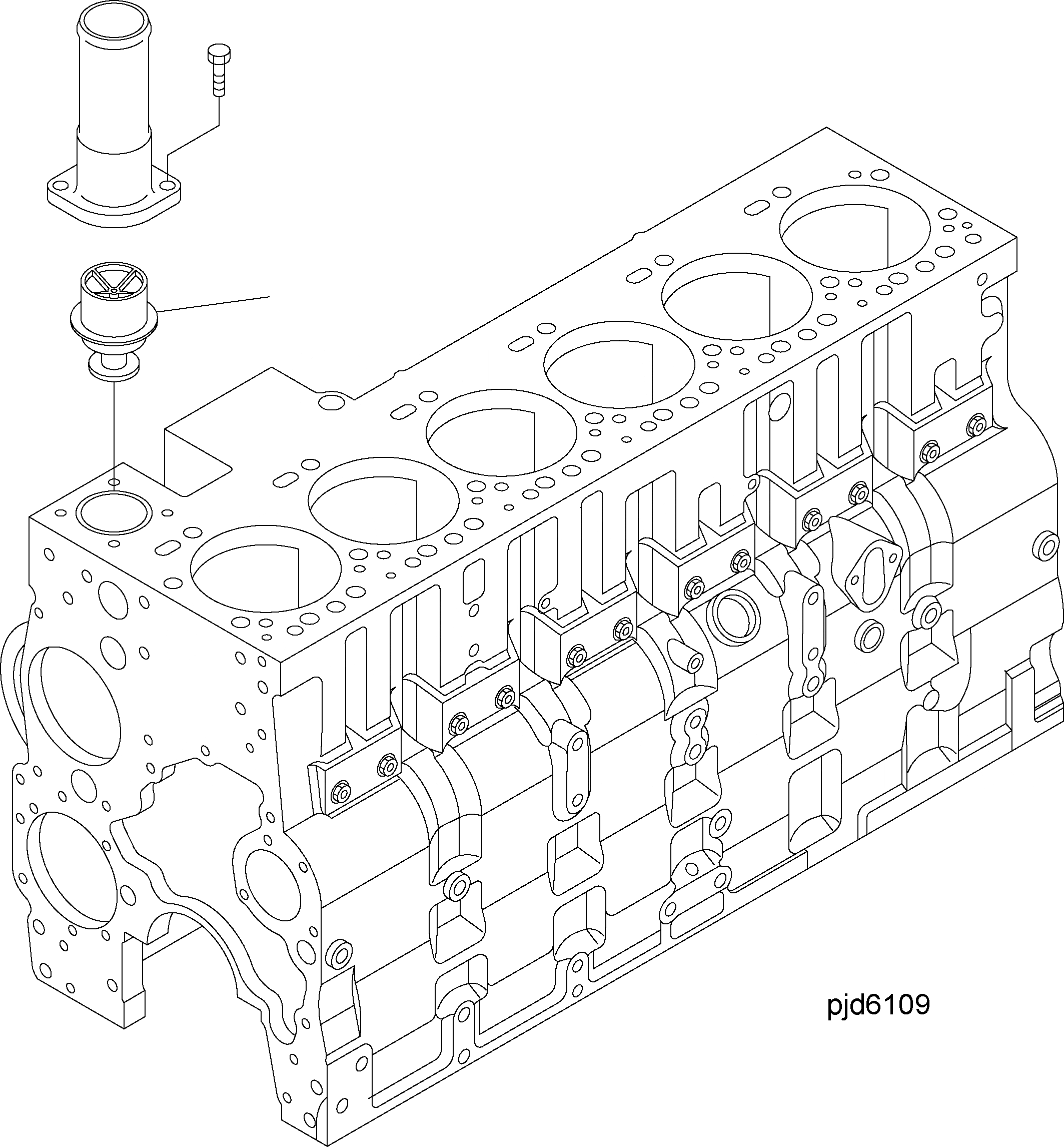 Схема запчастей Komatsu WA380-5 - ТЕРМОСТАТ AA ДВИГАТЕЛЬ
