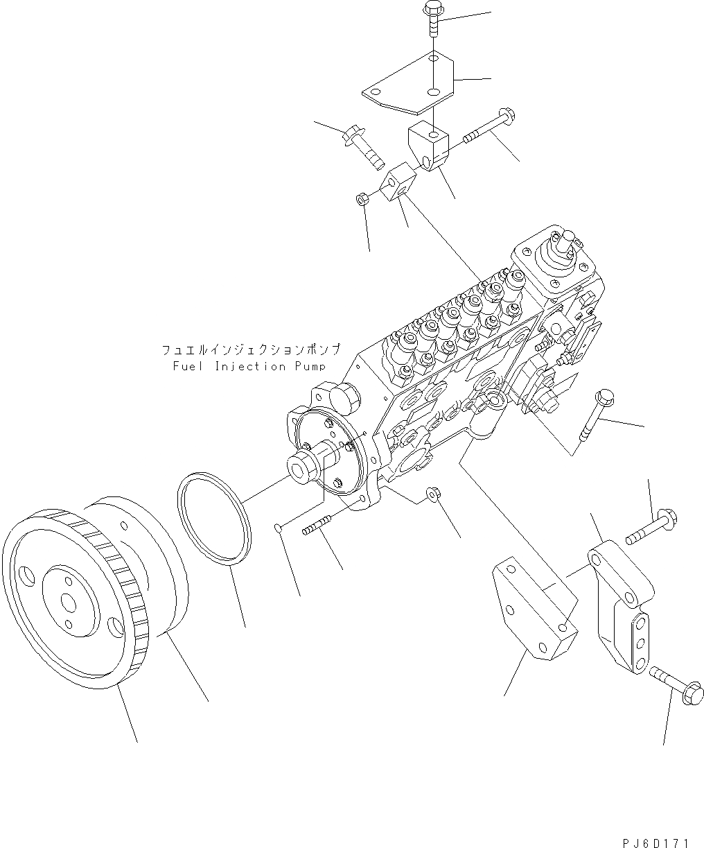 Схема запчастей Komatsu WA380-5 - КРЕПЛЕНИЕ ТОПЛ. НАСОСА AA ДВИГАТЕЛЬ