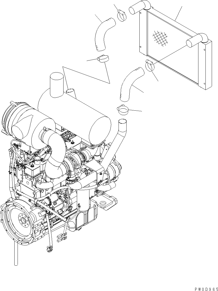 Схема запчастей Komatsu WA380-5 - ДВИГАТЕЛЬ ПЕРЕДАЧА B КОМПОНЕНТЫ ДВИГАТЕЛЯ