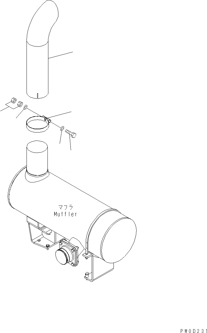 Схема запчастей Komatsu WA380-5 - ВЫХЛОПНАЯ ТРУБА B КОМПОНЕНТЫ ДВИГАТЕЛЯ