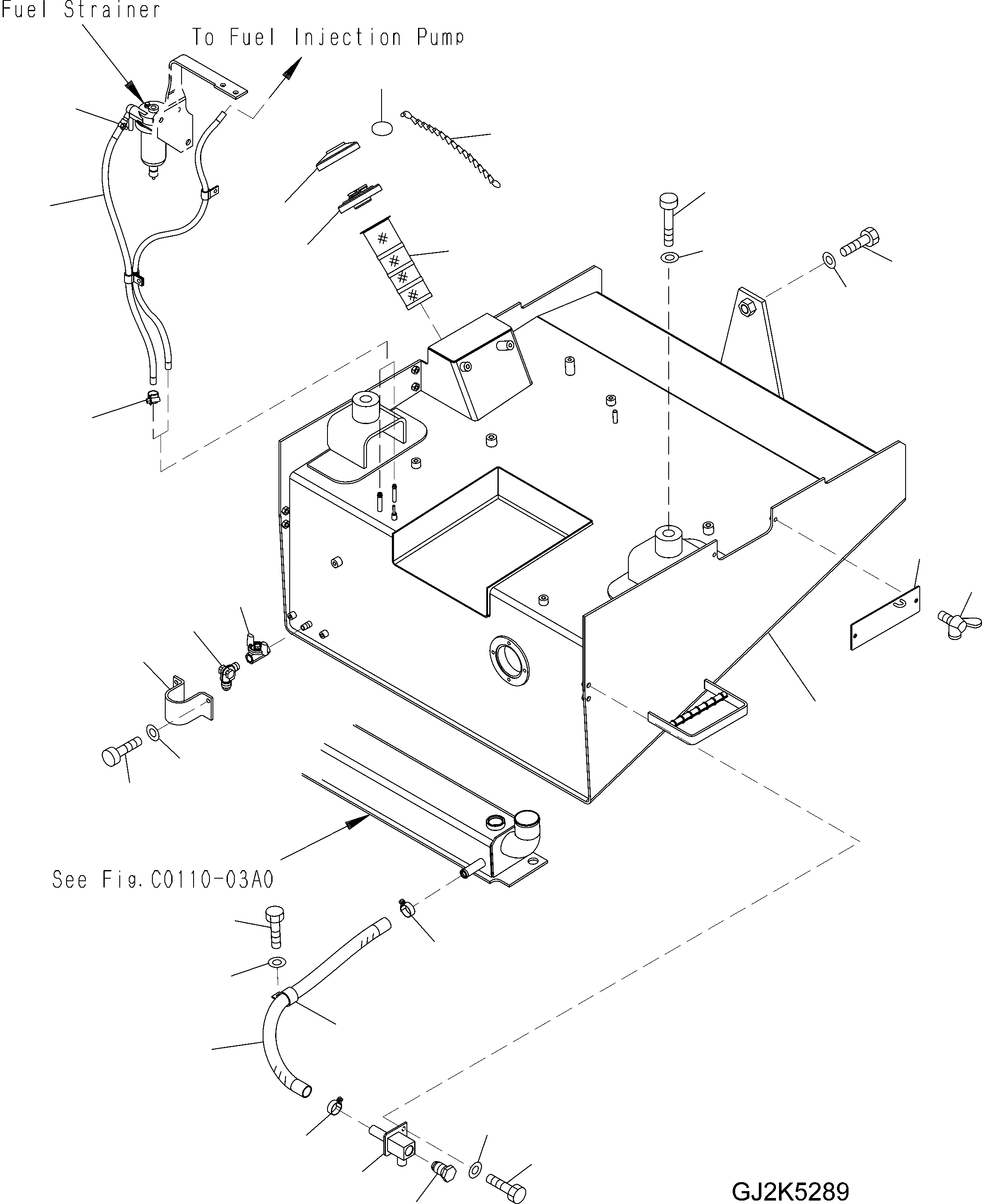 Схема запчастей Komatsu WA380-5 - ТОПЛИВН. БАК. D ТОПЛИВН. БАК. AND КОМПОНЕНТЫ