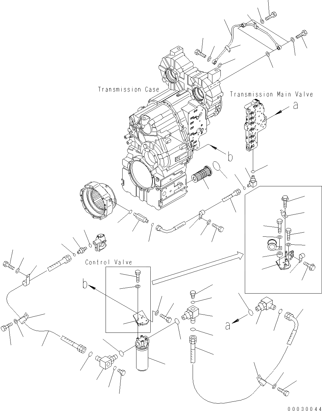 Схема запчастей Komatsu WA380-5 - ТРАНСМИССИЯ (ГИДРОЛИНИЯ ТРАНСМИССИИ) F ТРАНСМИССИЯ
