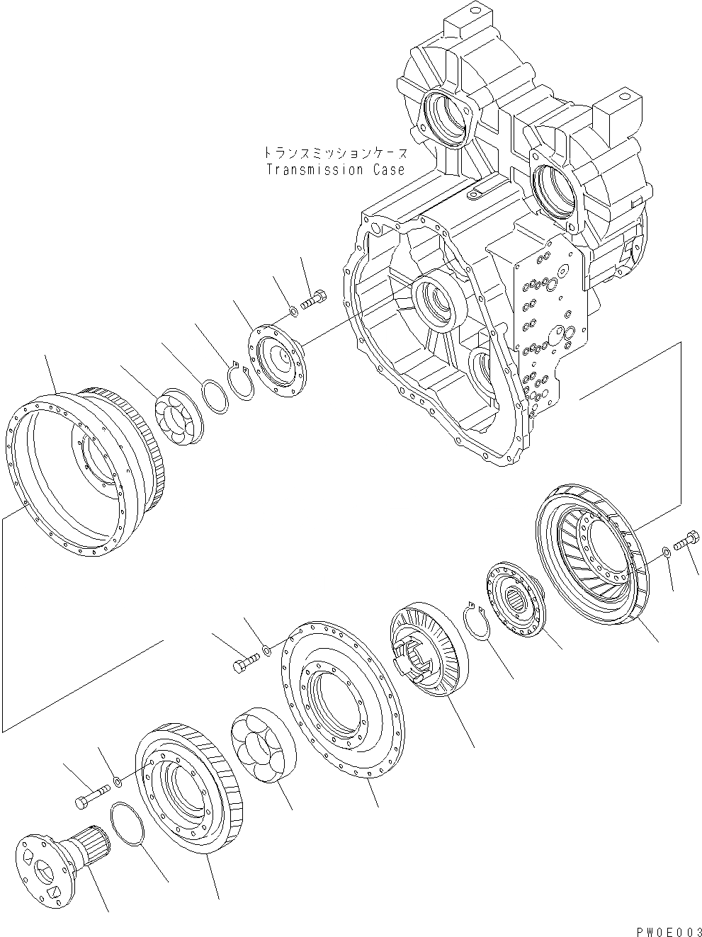 Схема запчастей Komatsu WA380-5 - ГИДРОТРАНСФОРМАТОР F ТРАНСМИССИЯ