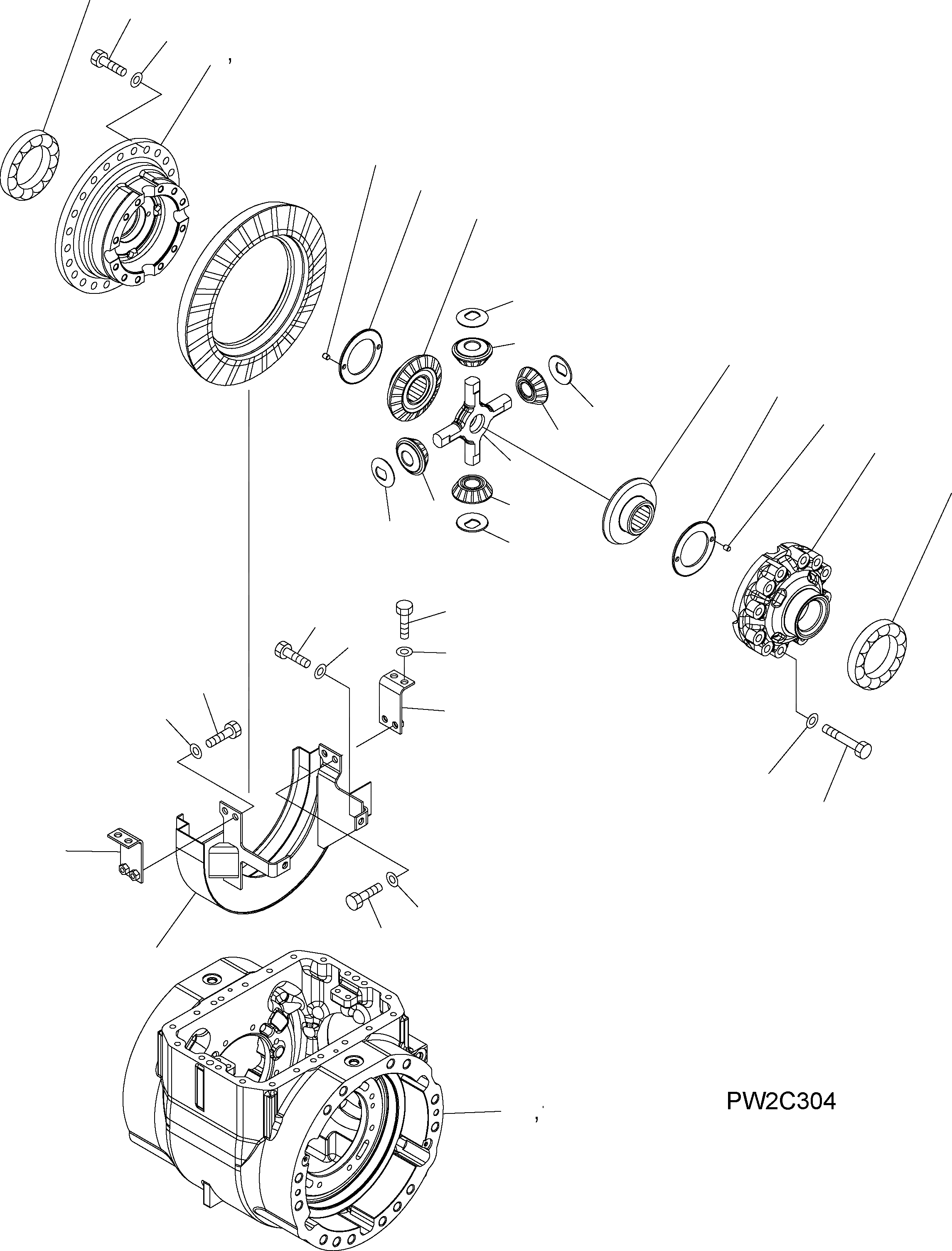 Схема запчастей Komatsu WA380-5 - ПЕРЕДНИЙ МОСТ (ДИФФЕРЕНЦ. /) F ТРАНСМИССИЯ