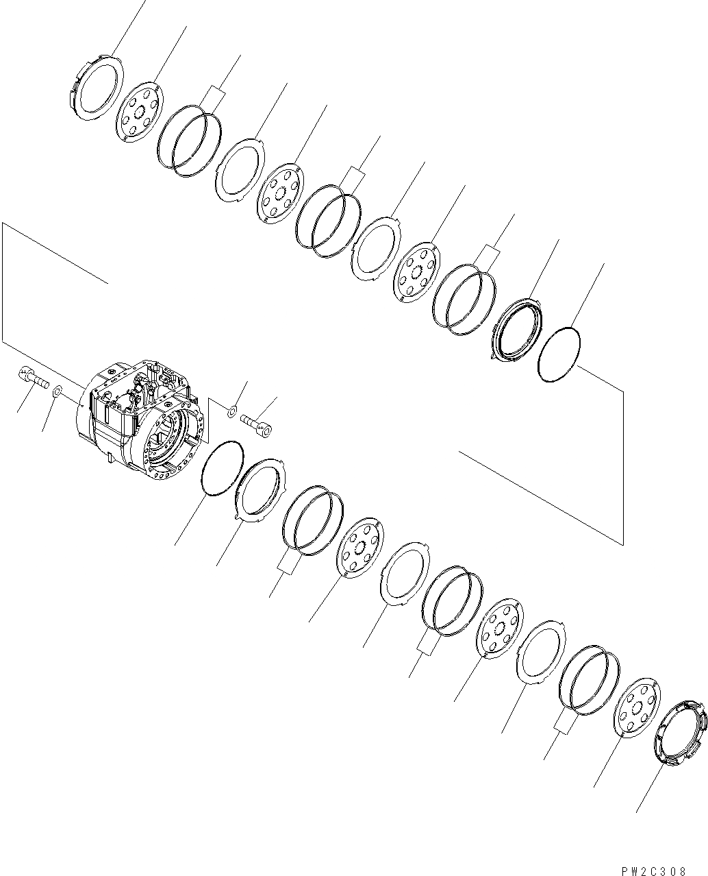 Схема запчастей Komatsu WA380-5 - ПЕРЕДНИЙ МОСТ (ТОРМОЗ.) F ТРАНСМИССИЯ