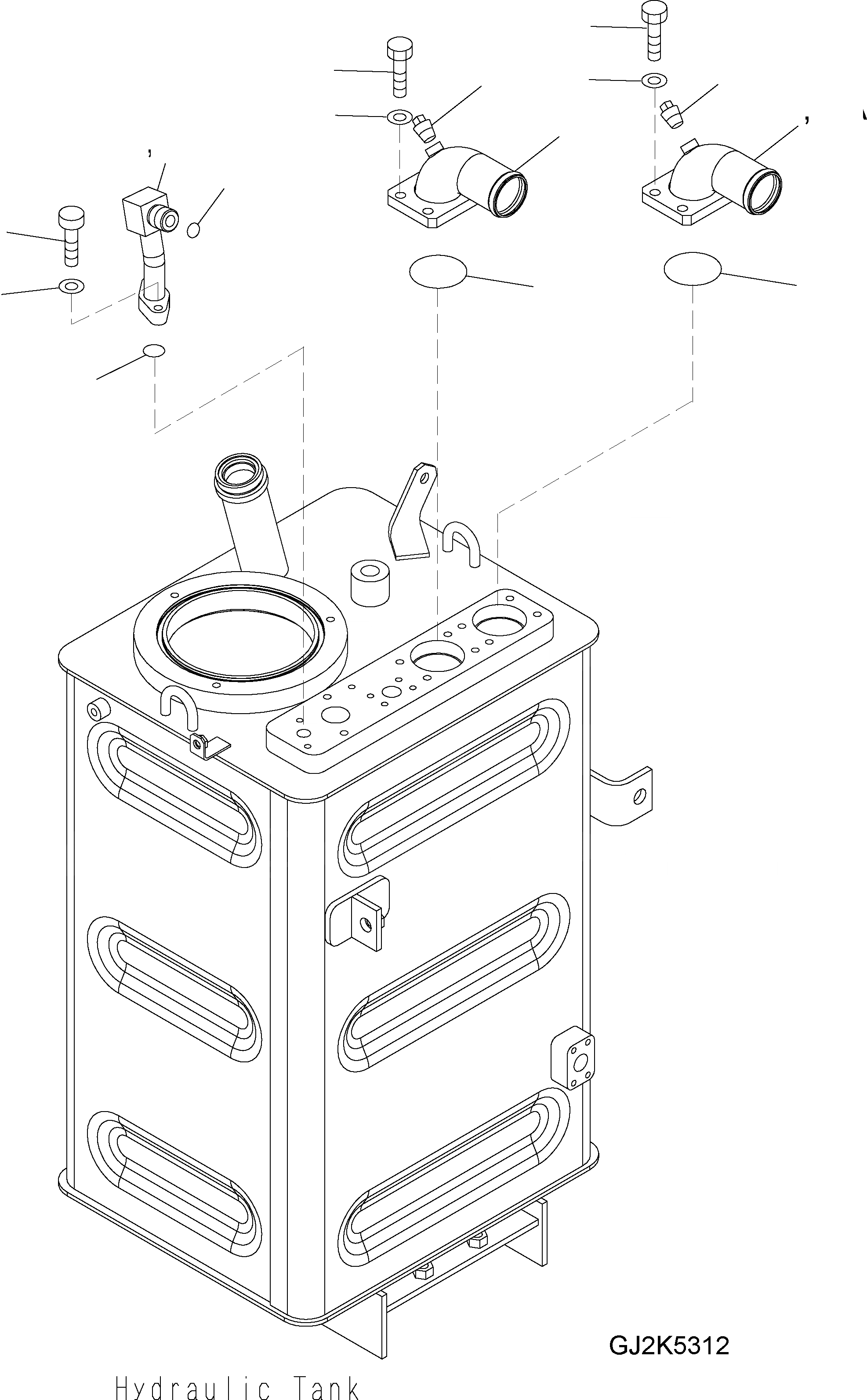 Схема запчастей Komatsu WA380-5 - ГИДР. БАК. (ВСАСЫВ. ЛИНИЯ) H ГИДРАВЛИКА
