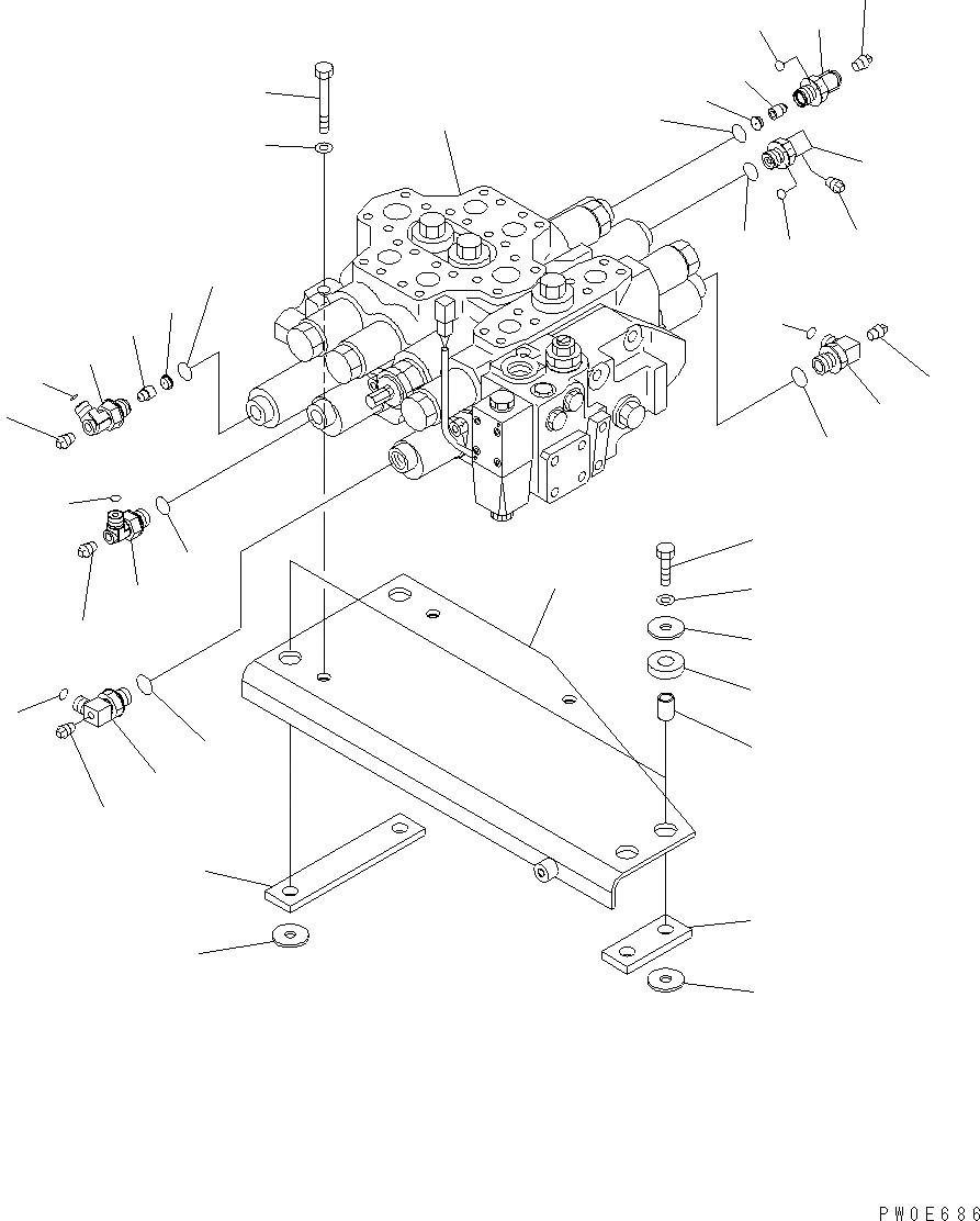 Схема запчастей Komatsu WA380-5 - ОСНОВН. КЛАПАН (С P.P.C. 3-Х СЕКЦИОНН. КЛАПАН) H ГИДРАВЛИКА