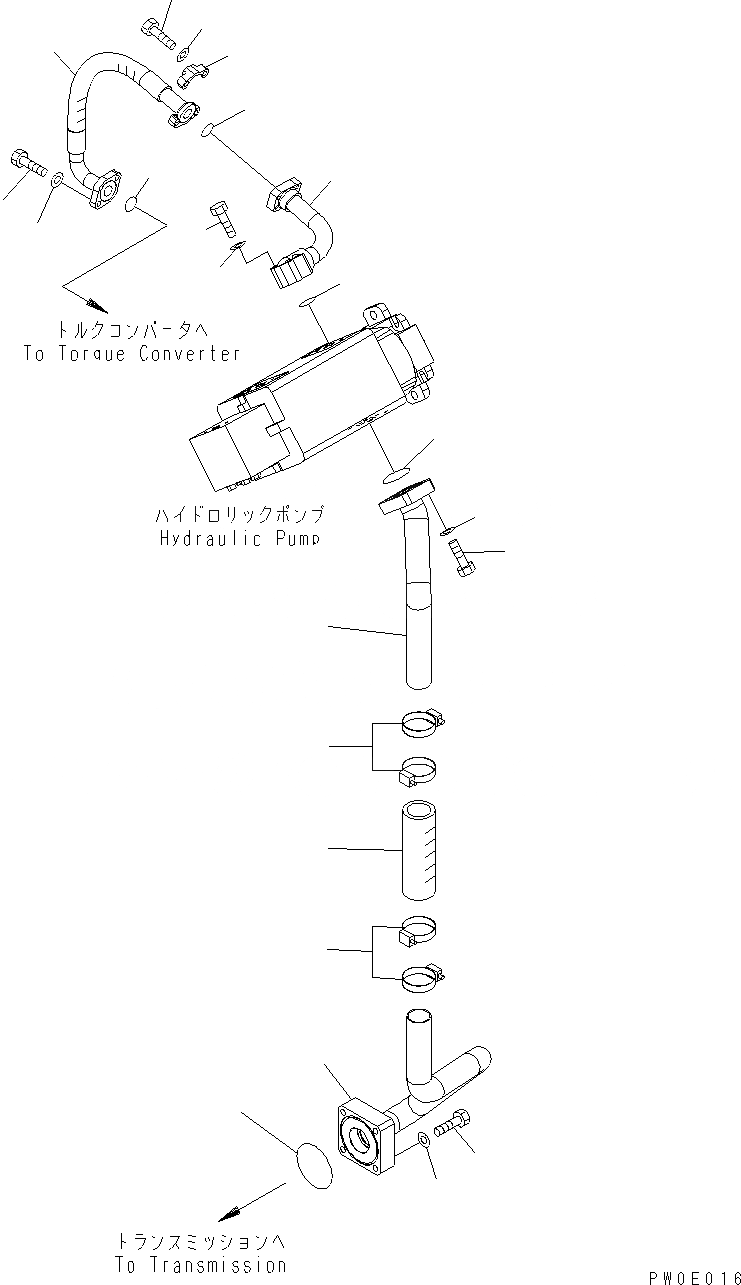 Схема запчастей Komatsu WA380-5 - ГИДР. НАСОС. (ТРАНСМИССИЯ ВСАСЫВ. И ПОДАЮЩ.ЛИНИЯ) H ГИДРАВЛИКА