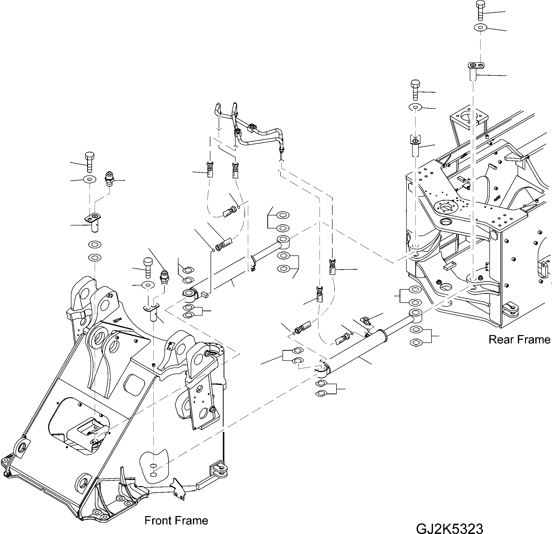 Схема запчастей Komatsu WA380-5 - ЦИЛИНДР РУЛЕВ. УПР-Я (ПАТРУБКИ ЦИЛИНДРА РУЛЕВ. УПРАВЛ-Я) J ОСНОВНАЯ РАМА И ЕЕ ЧАСТИ