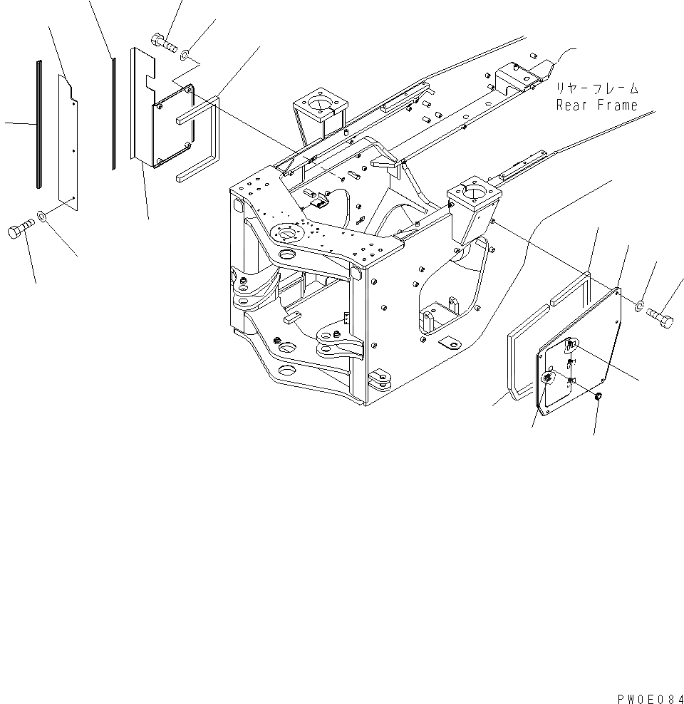 Схема запчастей Komatsu WA380-5 - БЛОКИР. ШАНГА И КРЫШКА(БОКОВ. КРЫШКА VAR. ) J ОСНОВНАЯ РАМА И ЕЕ ЧАСТИ