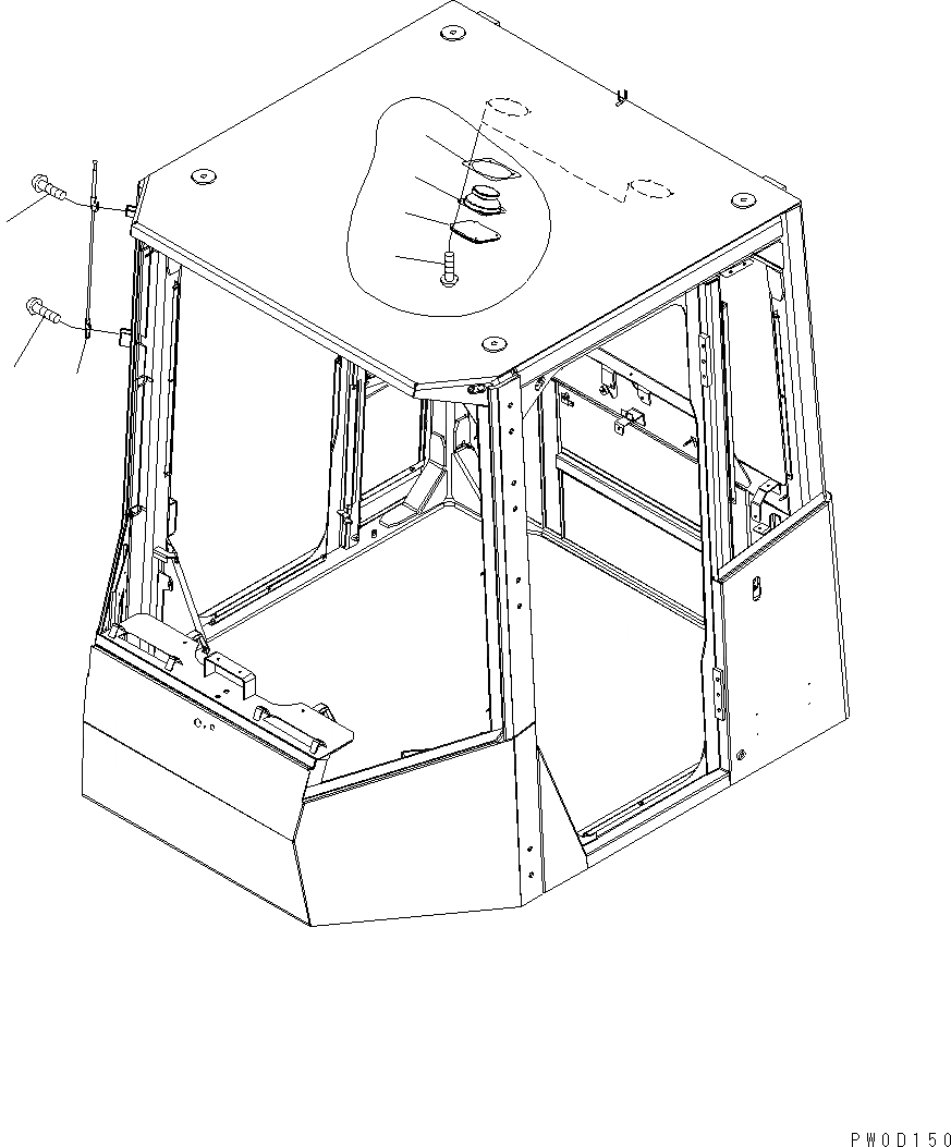 Схема запчастей Komatsu WA380-5 - КАБИНА ROPS (АНТЕННА И ГРОМКОГОВОРИТ.) K OPERATORґS ОБСТАНОВКА И СИСТЕМА УПРАВЛЕНИЯ