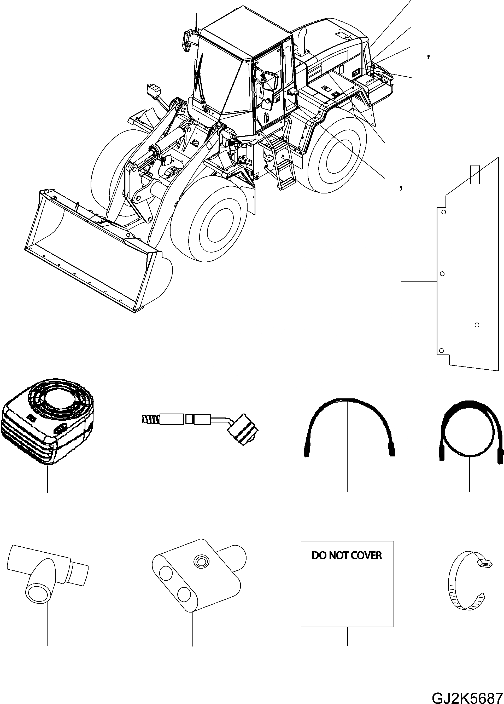 Схема запчастей Komatsu WA380-5 - ХОЛОДН. AREA КОМПЛЕКТ (ОПЦ.) K OPERATORґS ОБСТАНОВКА И СИСТЕМА УПРАВЛЕНИЯ