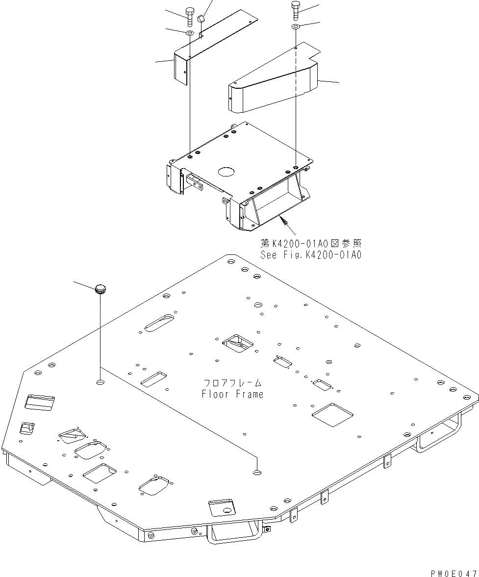 Схема запчастей Komatsu WA380-5 - ОСНОВН. КОНСТРУКЦИЯ (ПОКРЫТИЕ ПОЛА) K OPERATORґS ОБСТАНОВКА И СИСТЕМА УПРАВЛЕНИЯ