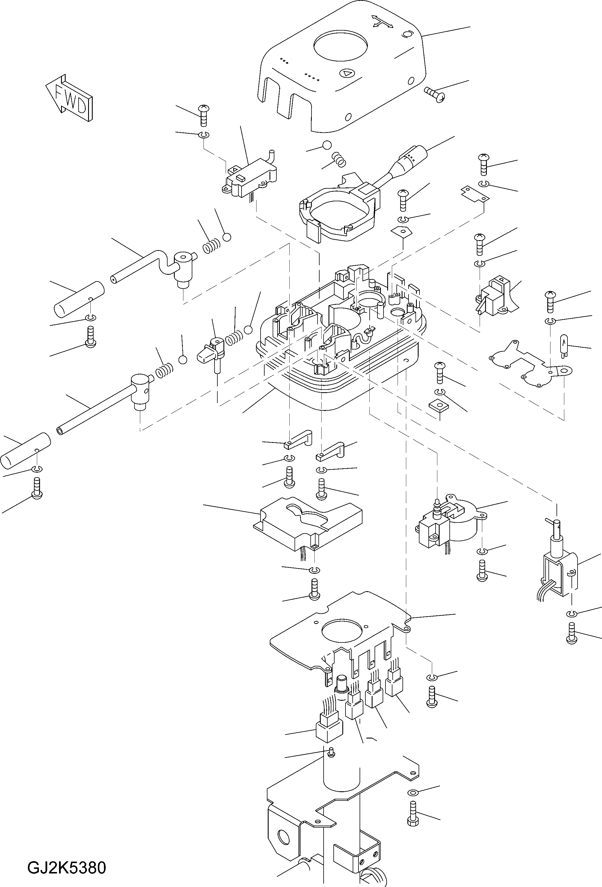 Схема запчастей Komatsu WA380-5 - УПРАВЛ-Е ТРАНСМИССИЕЙ ПЕРЕКЛЮЧАТЕЛЬ K OPERATORґS ОБСТАНОВКА И СИСТЕМА УПРАВЛЕНИЯ